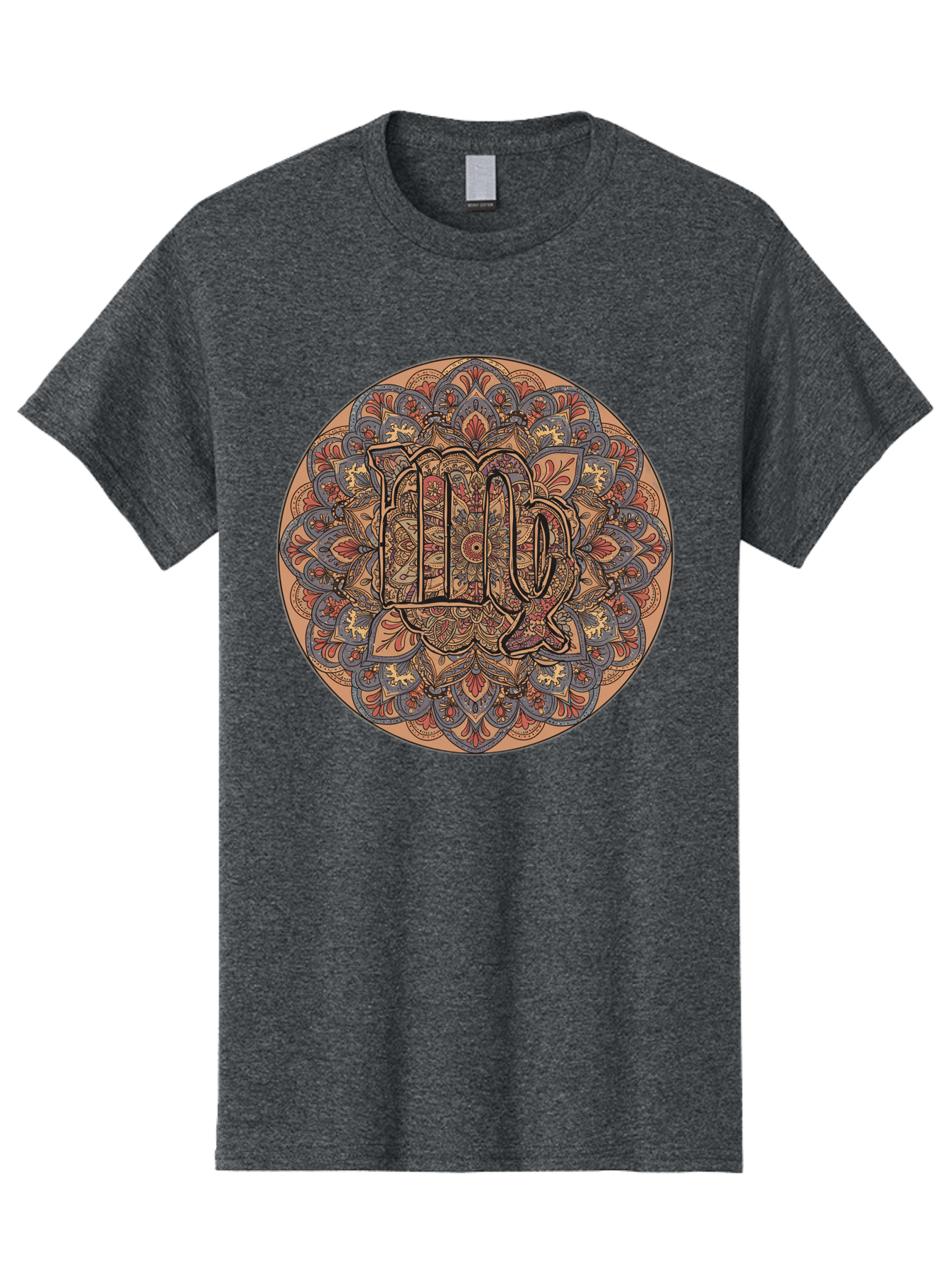 Capricorn-2 Men'S Graphic Tee, 100% Cotton, Comfortable Casual Summer Wear, Machine Washable, Capricorn Zodiac Sign, Intricate Mandala Design, Symbol Of Ambition, Earthy Tones, Mystical Patterns, Astrology Art, Spiritual Symbolism, Bae145