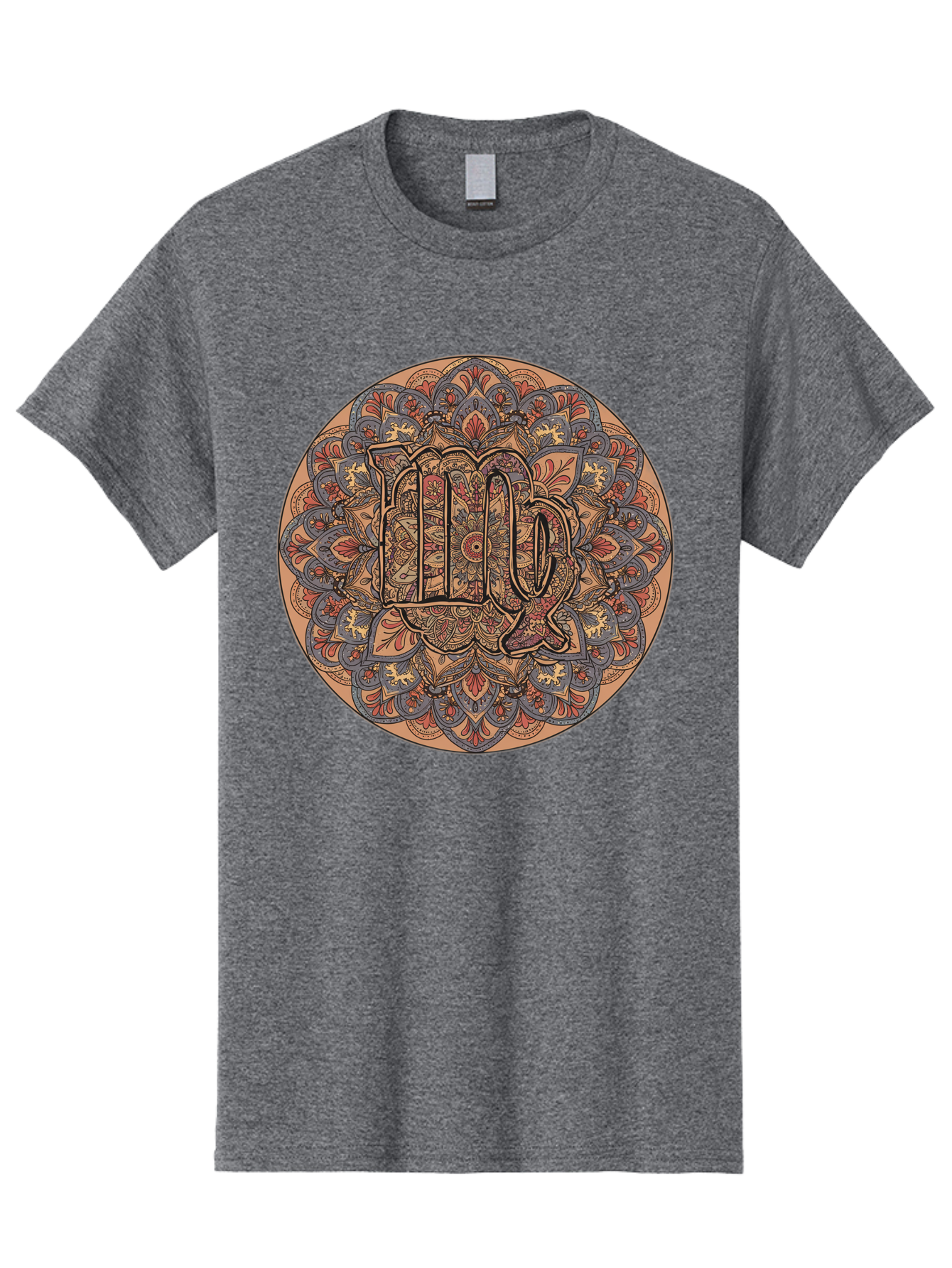 Capricorn-2 Men'S Graphic Tee, 100% Cotton, Comfortable Casual Summer Wear, Machine Washable, Capricorn Zodiac Sign, Intricate Mandala Design, Symbol Of Ambition, Earthy Tones, Mystical Patterns, Astrology Art, Spiritual Symbolism, Bae145