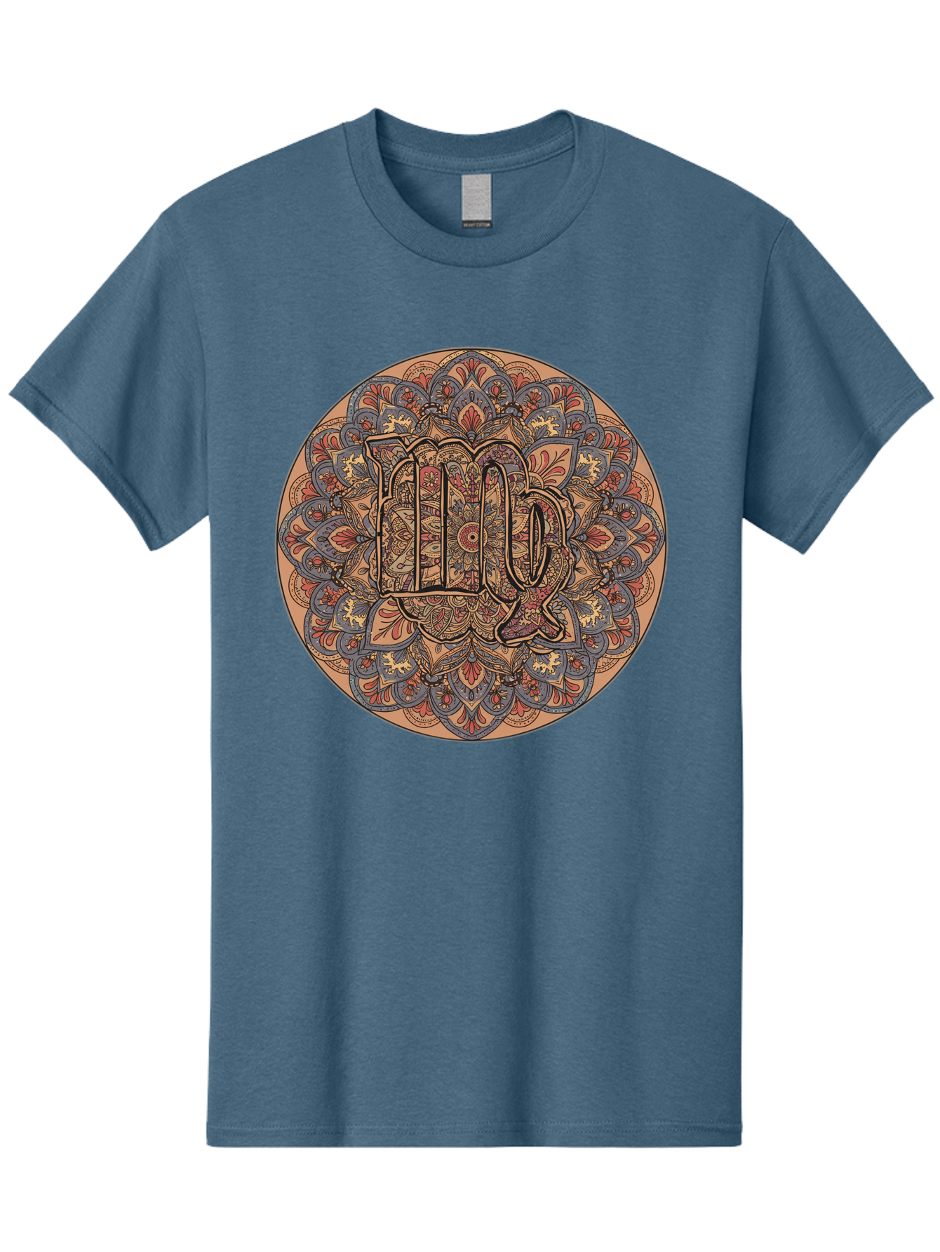 Capricorn-2 Men'S Graphic Tee, 100% Cotton, Comfortable Casual Summer Wear, Machine Washable, Capricorn Zodiac Sign, Intricate Mandala Design, Symbol Of Ambition, Earthy Tones, Mystical Patterns, Astrology Art, Spiritual Symbolism, Bae145