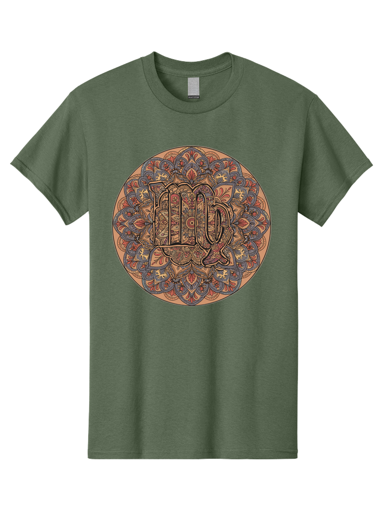 Capricorn-2 Men'S Graphic Tee, 100% Cotton, Comfortable Casual Summer Wear, Machine Washable, Capricorn Zodiac Sign, Intricate Mandala Design, Symbol Of Ambition, Earthy Tones, Mystical Patterns, Astrology Art, Spiritual Symbolism, Bae145