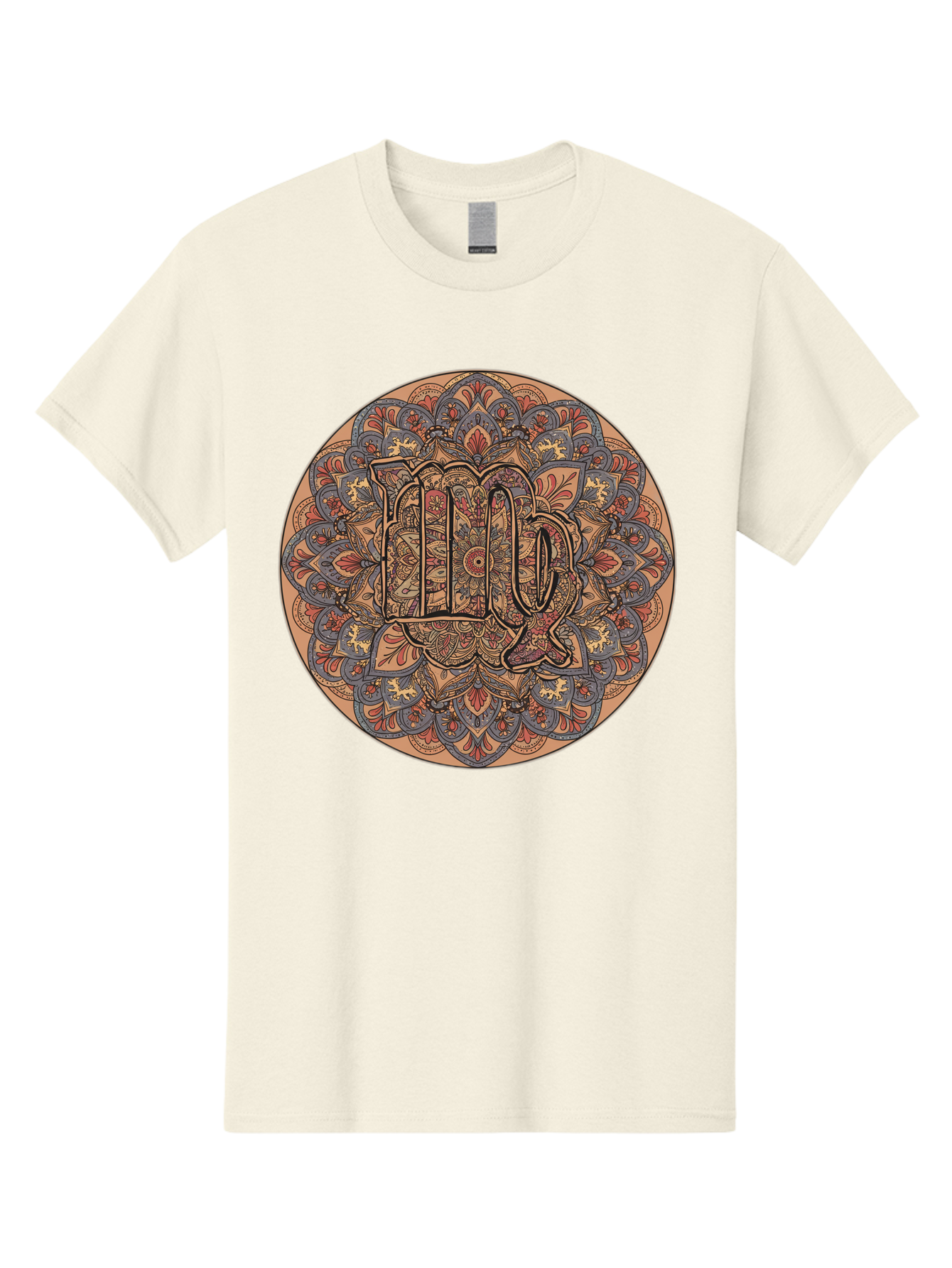 Capricorn-2 Men'S Graphic Tee, 100% Cotton, Comfortable Casual Summer Wear, Machine Washable, Capricorn Zodiac Sign, Intricate Mandala Design, Symbol Of Ambition, Earthy Tones, Mystical Patterns, Astrology Art, Spiritual Symbolism, Bae145