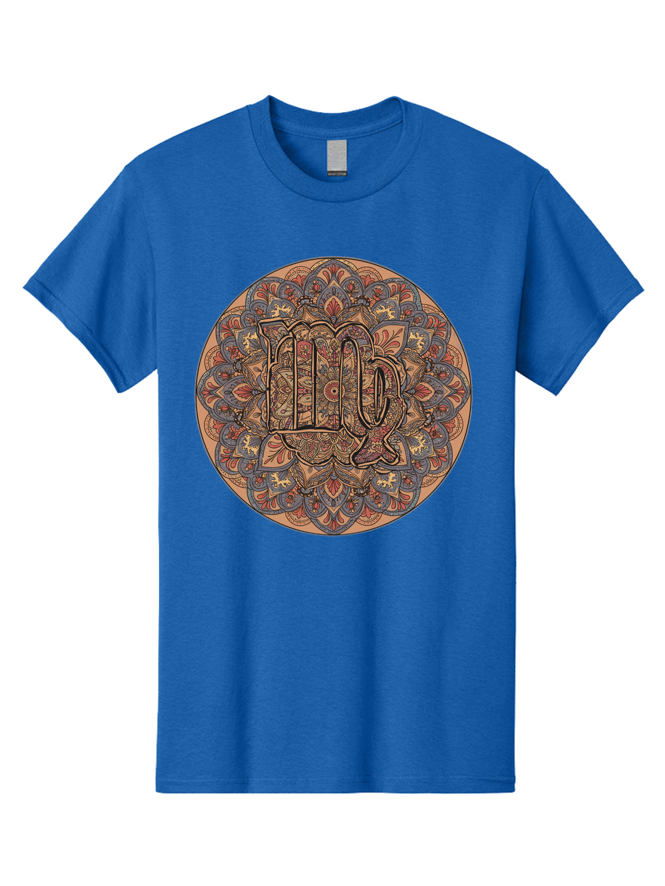 Capricorn-2 Men'S Graphic Tee, 100% Cotton, Comfortable Casual Summer Wear, Machine Washable, Capricorn Zodiac Sign, Intricate Mandala Design, Symbol Of Ambition, Earthy Tones, Mystical Patterns, Astrology Art, Spiritual Symbolism, Bae145
