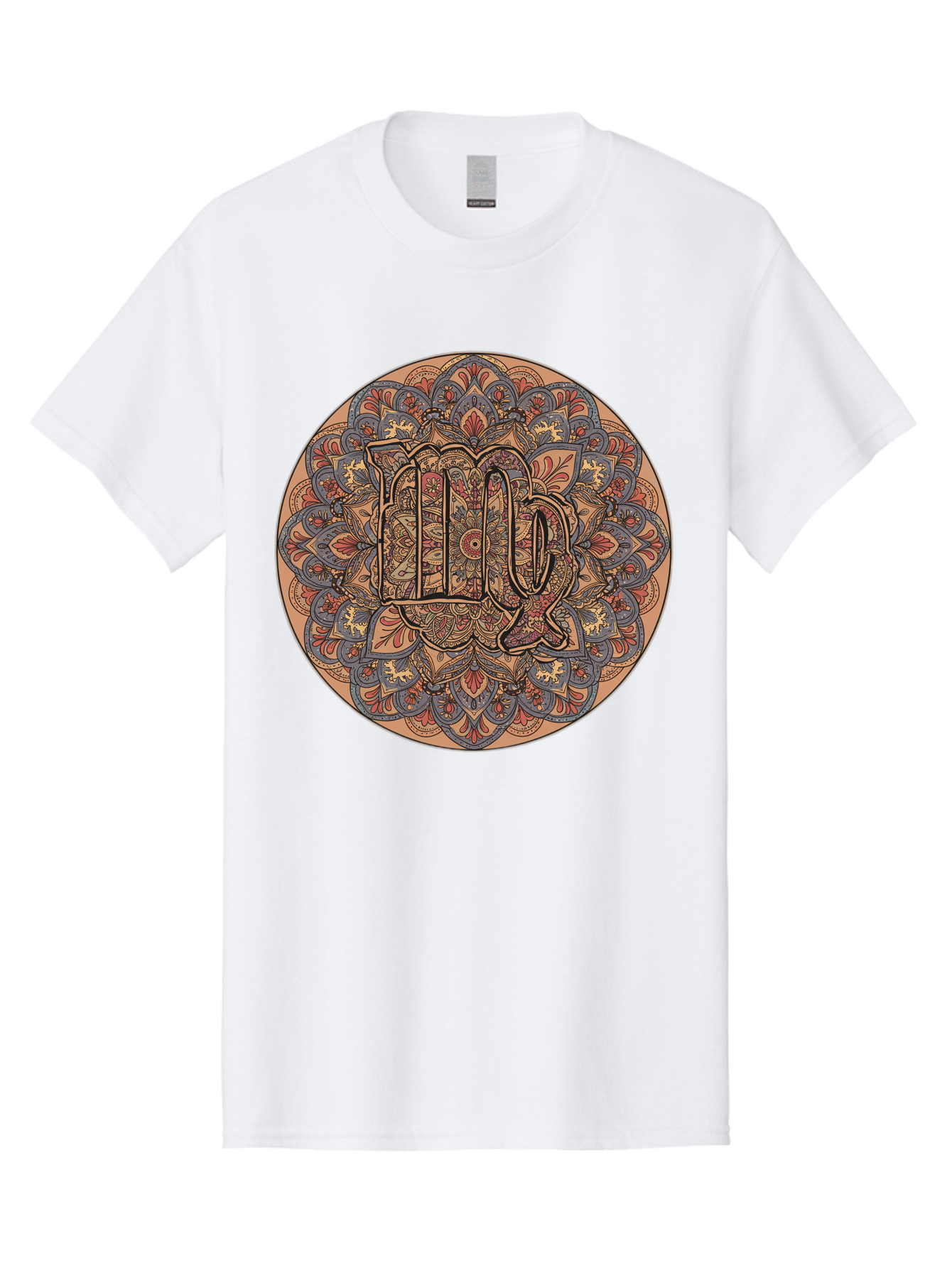 Capricorn-2 Men'S Graphic Tee, 100% Cotton, Comfortable Casual Summer Wear, Machine Washable, Capricorn Zodiac Sign, Intricate Mandala Design, Symbol Of Ambition, Earthy Tones, Mystical Patterns, Astrology Art, Spiritual Symbolism, Bae145