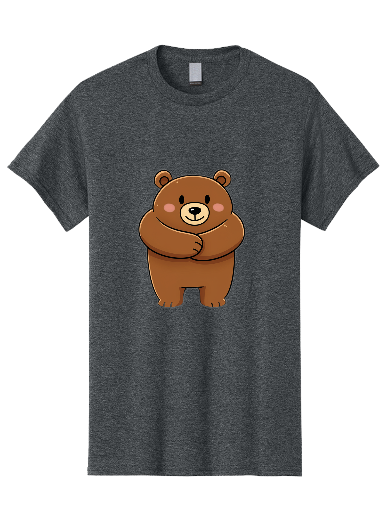 Cartoon-Bear Men'S Graphic Tee, 100% Cotton, Comfortable Casual Summer Wear, Machine Washable, Kawaii Bear, Cartoon Bear, Adorable Bear, Brown Bear, Cute Animal, Funny Character, Playful Bear, Charming Creature, Cuddly Bear, Sweet Bear Bae149