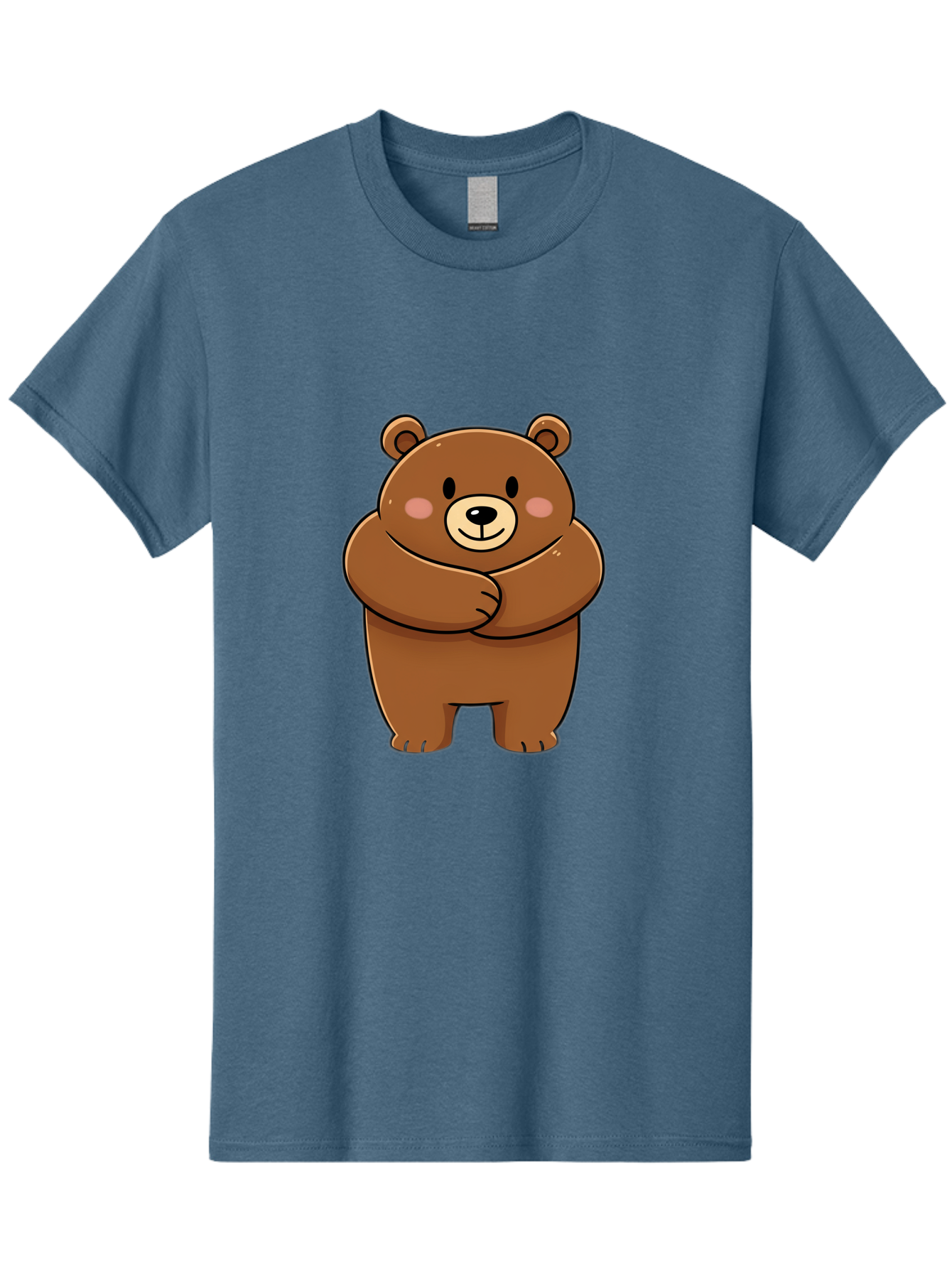 Cartoon-Bear Men'S Graphic Tee, 100% Cotton, Comfortable Casual Summer Wear, Machine Washable, Kawaii Bear, Cartoon Bear, Adorable Bear, Brown Bear, Cute Animal, Funny Character, Playful Bear, Charming Creature, Cuddly Bear, Sweet Bear Bae149
