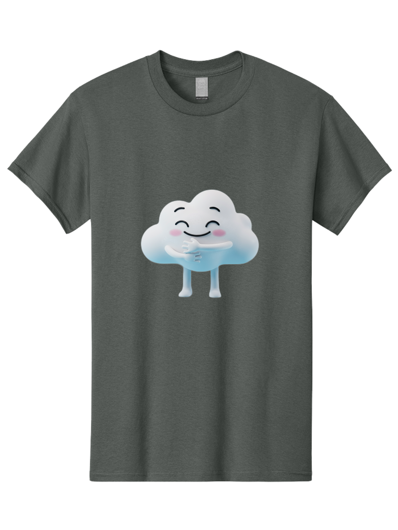Cloud-Character-1 Men'S Graphic Tee, 100% Cotton, Comfortable Casual Summer Wear, Machine Washable, Happy Cloud, Smiling Face, Thumbs Up, Cute Character, Cartoon Style, Friendly Atmosphere, Positive Vibe, Cloud With Legs, Rosy Cheeks Bae151