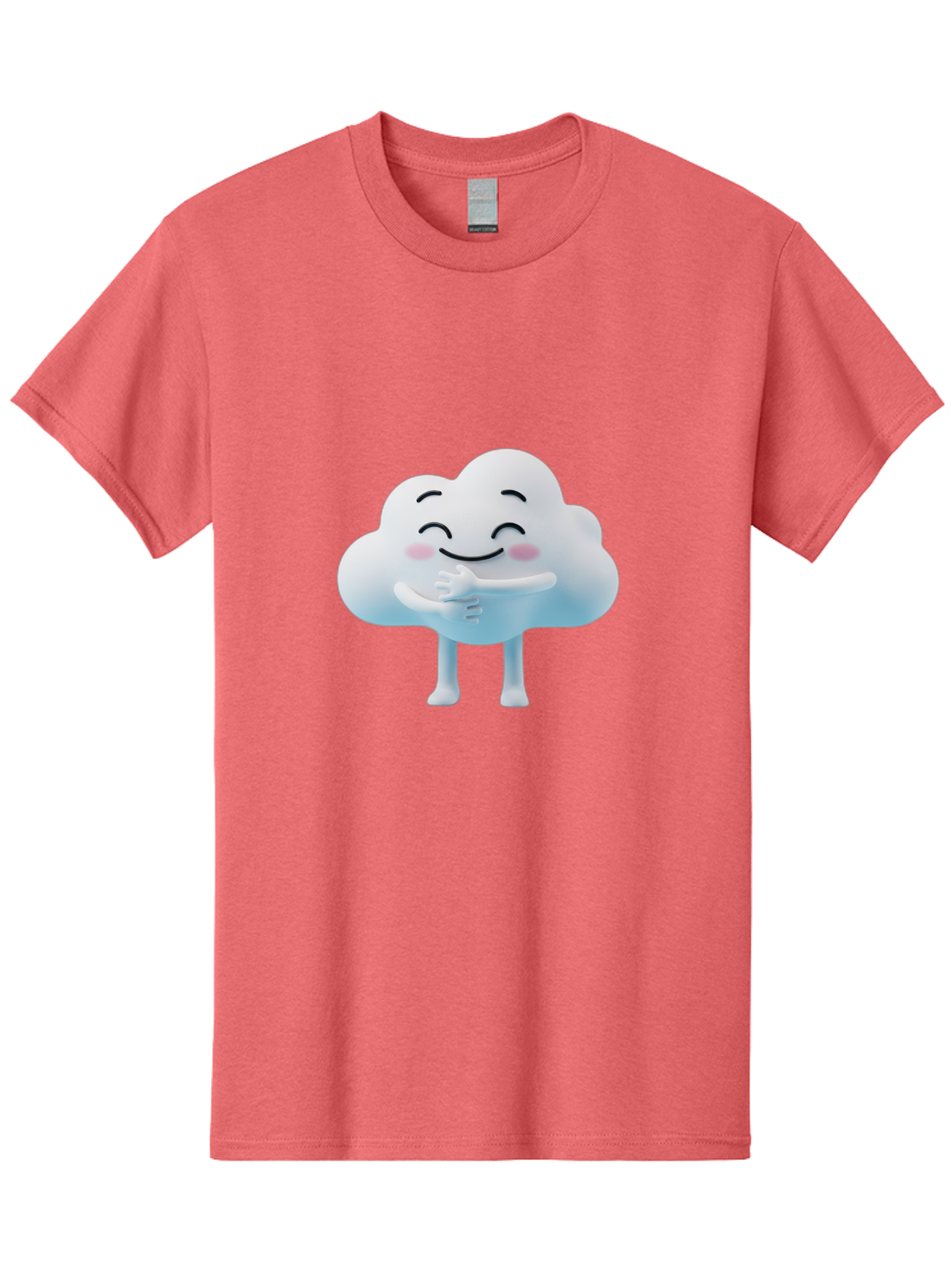 Cloud-Character-1 Men'S Graphic Tee, 100% Cotton, Comfortable Casual Summer Wear, Machine Washable, Happy Cloud, Smiling Face, Thumbs Up, Cute Character, Cartoon Style, Friendly Atmosphere, Positive Vibe, Cloud With Legs, Rosy Cheeks Bae151