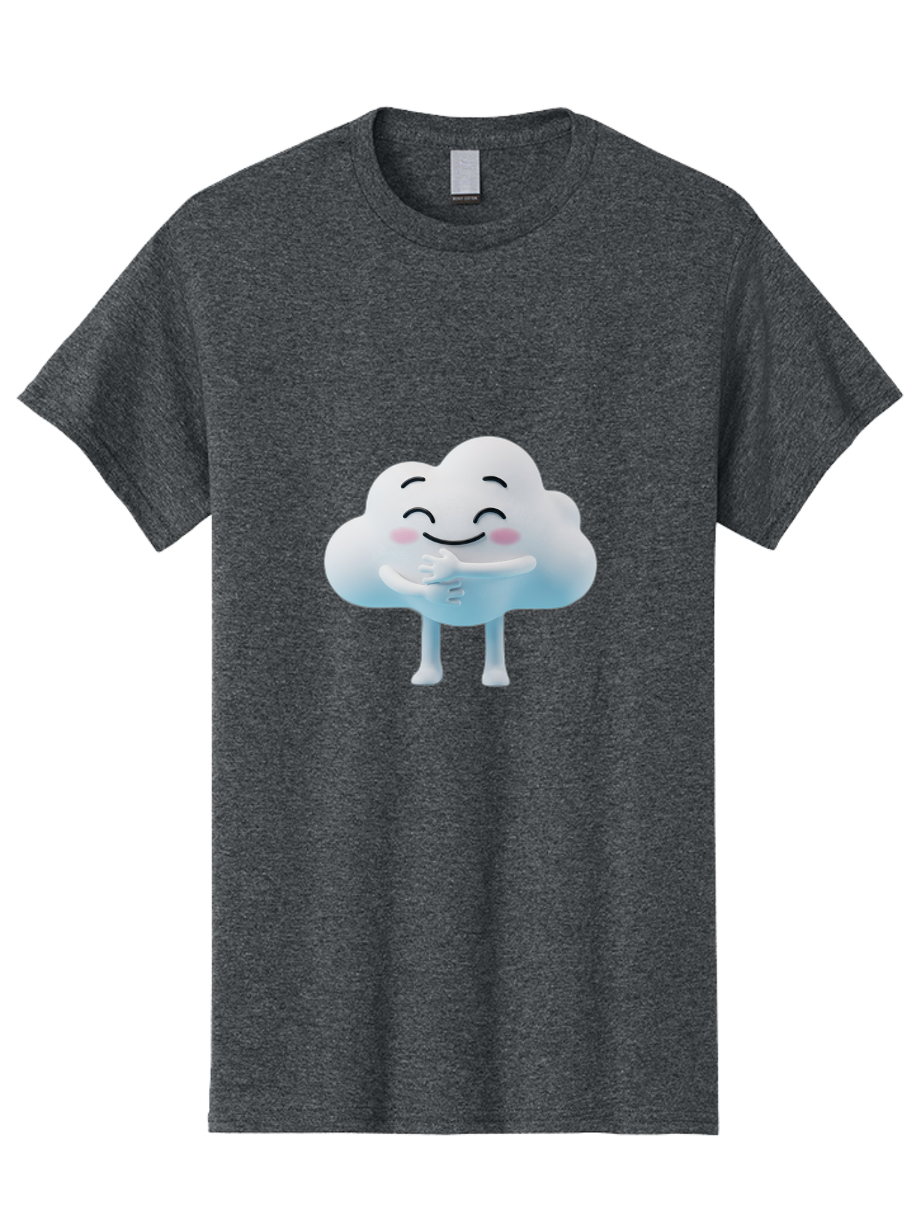 Cloud-Character-1 Men'S Graphic Tee, 100% Cotton, Comfortable Casual Summer Wear, Machine Washable, Happy Cloud, Smiling Face, Thumbs Up, Cute Character, Cartoon Style, Friendly Atmosphere, Positive Vibe, Cloud With Legs, Rosy Cheeks Bae151