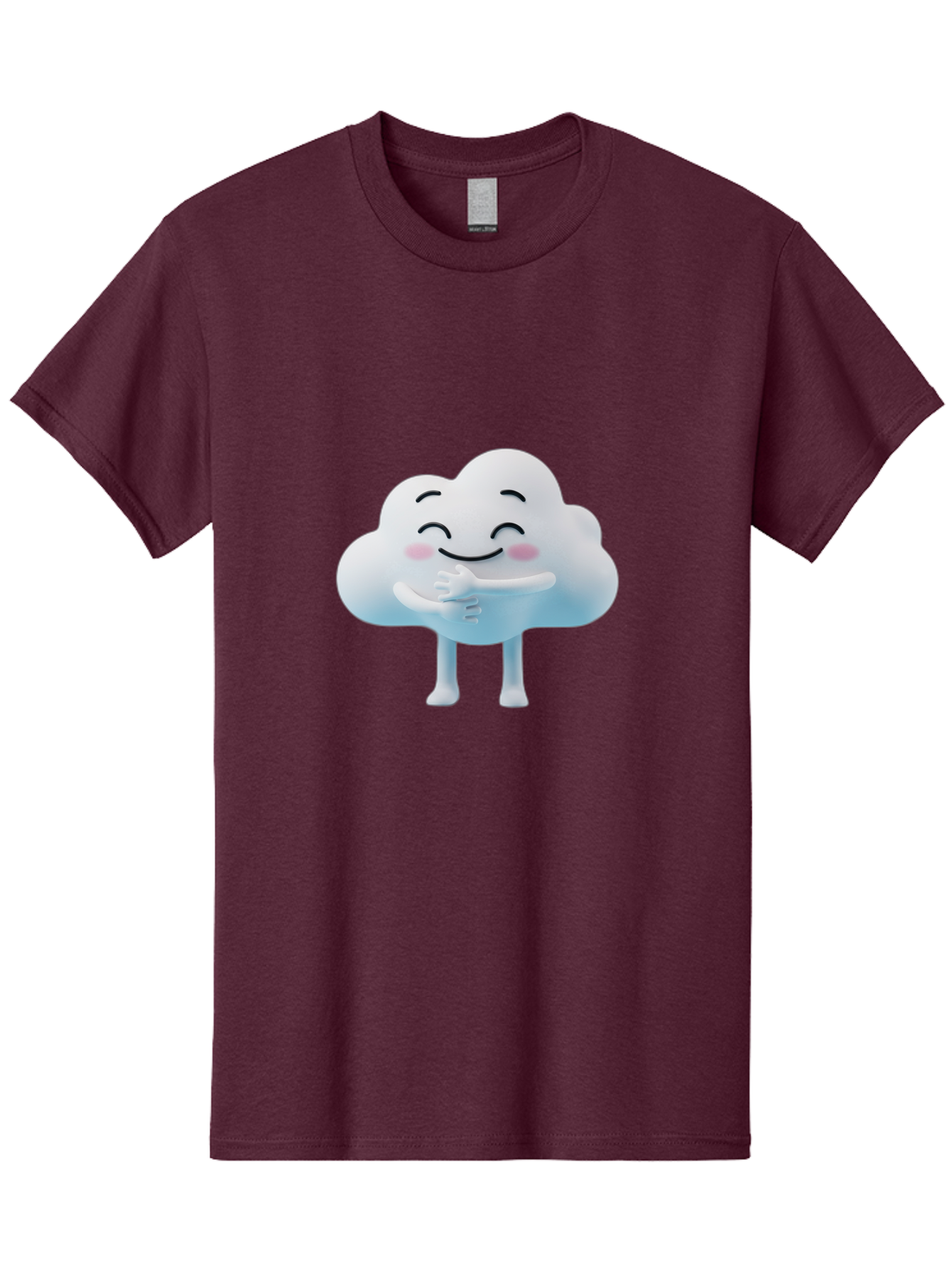 Cloud-Character-1 Men'S Graphic Tee, 100% Cotton, Comfortable Casual Summer Wear, Machine Washable, Happy Cloud, Smiling Face, Thumbs Up, Cute Character, Cartoon Style, Friendly Atmosphere, Positive Vibe, Cloud With Legs, Rosy Cheeks Bae151