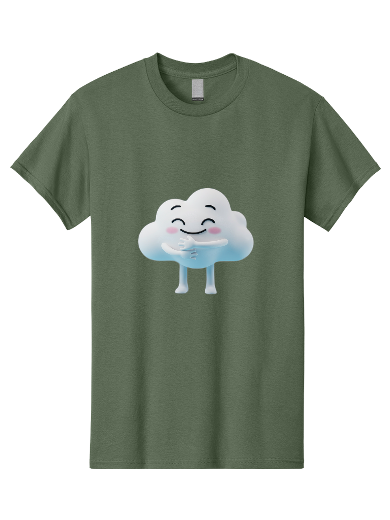 Cloud-Character-1 Men'S Graphic Tee, 100% Cotton, Comfortable Casual Summer Wear, Machine Washable, Happy Cloud, Smiling Face, Thumbs Up, Cute Character, Cartoon Style, Friendly Atmosphere, Positive Vibe, Cloud With Legs, Rosy Cheeks Bae151