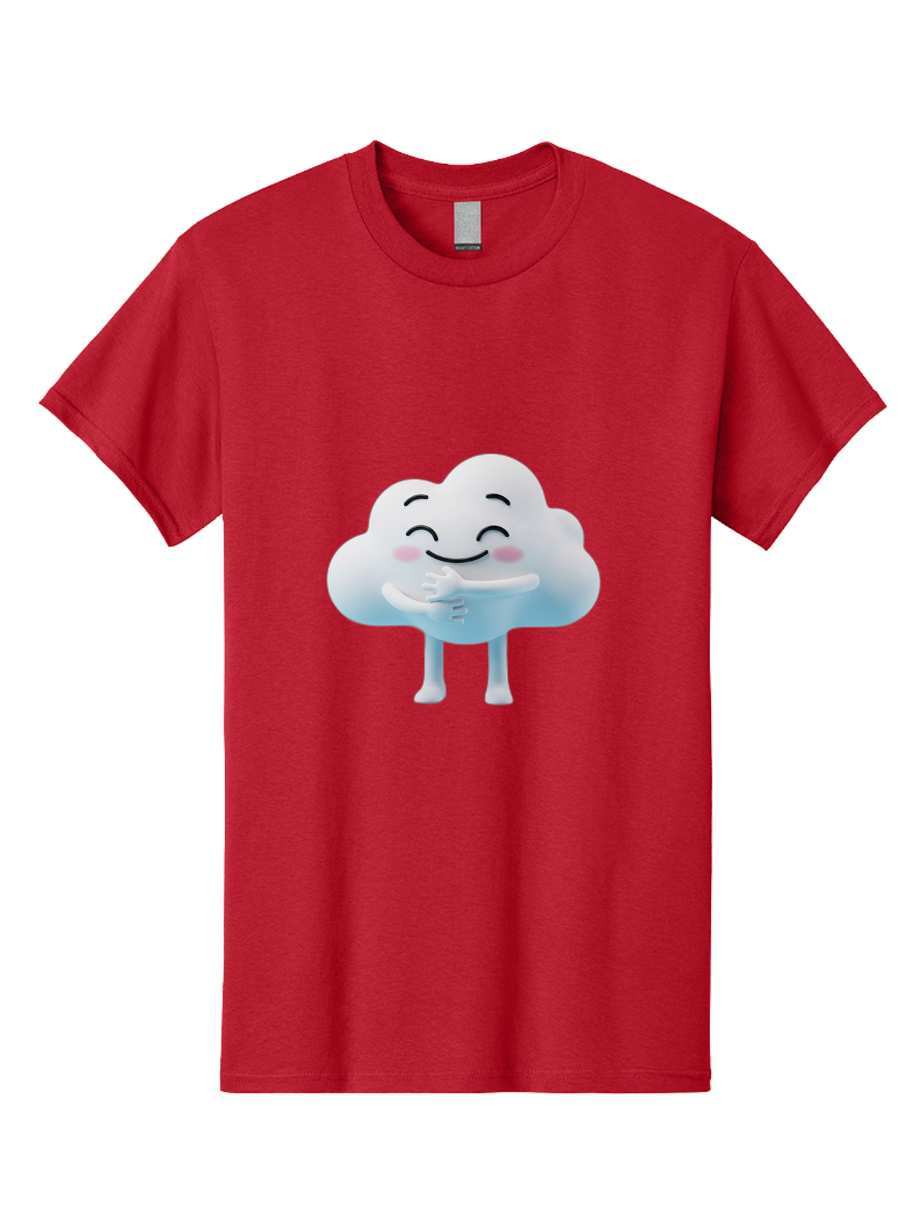 Cloud-Character-1 Men'S Graphic Tee, 100% Cotton, Comfortable Casual Summer Wear, Machine Washable, Happy Cloud, Smiling Face, Thumbs Up, Cute Character, Cartoon Style, Friendly Atmosphere, Positive Vibe, Cloud With Legs, Rosy Cheeks Bae151