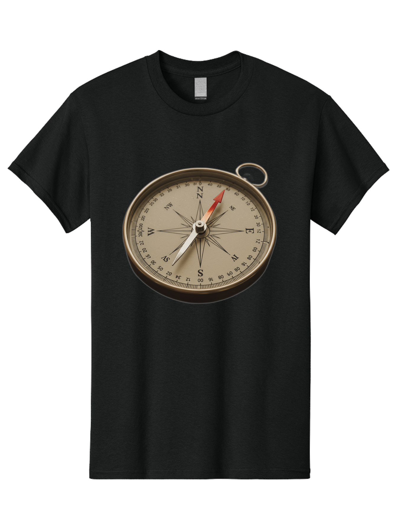 Compass Men'S Graphic Tee, 100% Cotton, Comfortable Casual Summer Wear, Machine Washable, Vintage Compass, Navigation Tool, Direction Finder, Cartography, Exploration, Travel, Orienteering, Compass Rose, Navigation Aid Bae155