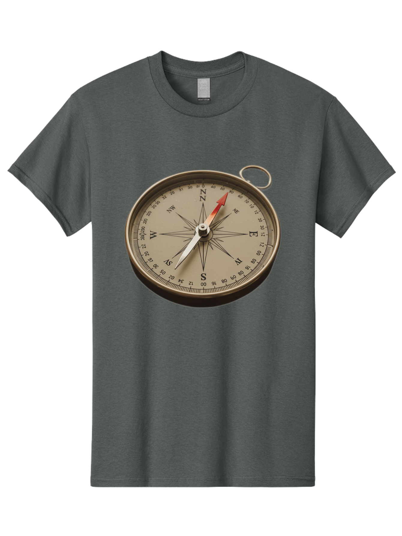 Compass Men'S Graphic Tee, 100% Cotton, Comfortable Casual Summer Wear, Machine Washable, Vintage Compass, Navigation Tool, Direction Finder, Cartography, Exploration, Travel, Orienteering, Compass Rose, Navigation Aid Bae155