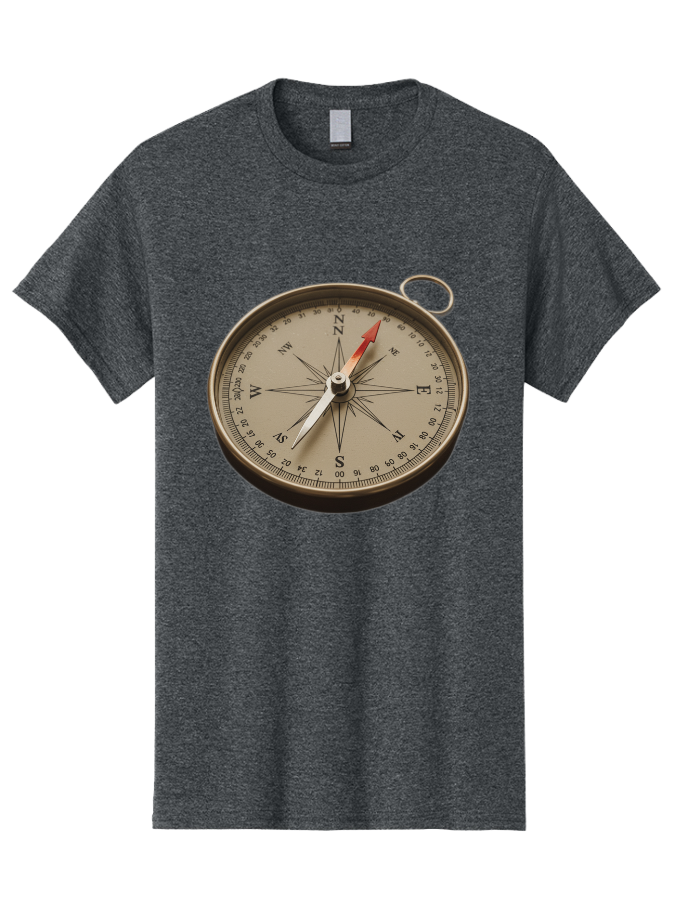 Compass Men'S Graphic Tee, 100% Cotton, Comfortable Casual Summer Wear, Machine Washable, Vintage Compass, Navigation Tool, Direction Finder, Cartography, Exploration, Travel, Orienteering, Compass Rose, Navigation Aid Bae155