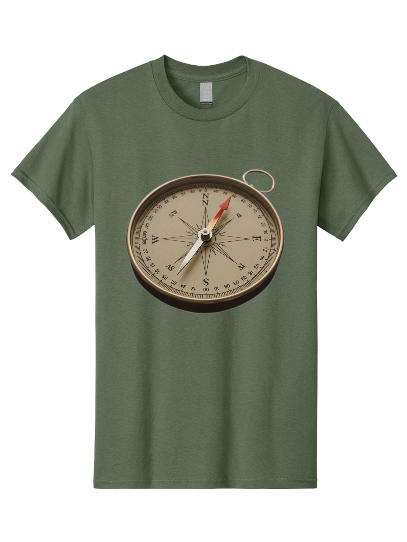 Compass Men'S Graphic Tee, 100% Cotton, Comfortable Casual Summer Wear, Machine Washable, Vintage Compass, Navigation Tool, Direction Finder, Cartography, Exploration, Travel, Orienteering, Compass Rose, Navigation Aid Bae155