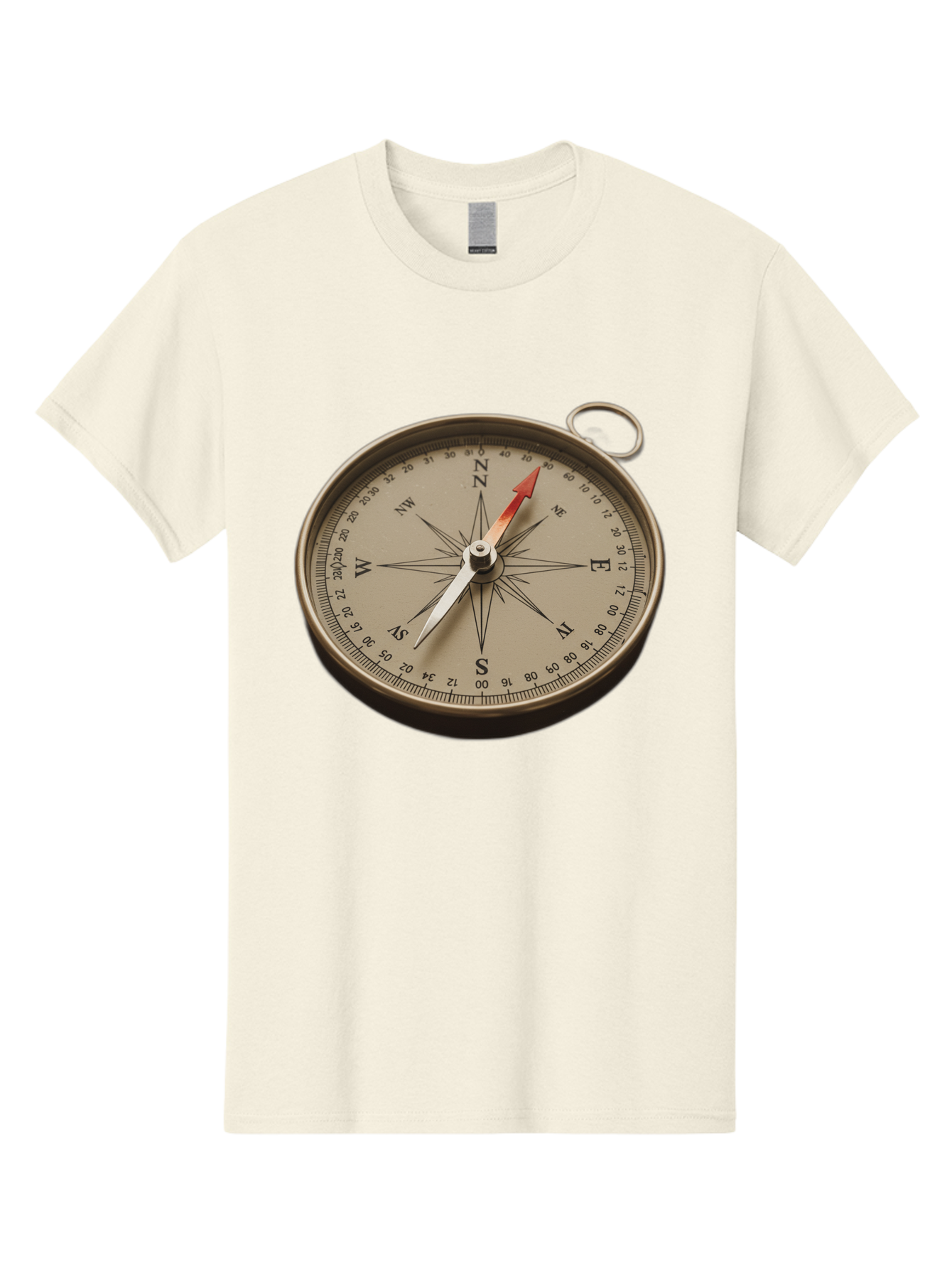 Compass Men'S Graphic Tee, 100% Cotton, Comfortable Casual Summer Wear, Machine Washable, Vintage Compass, Navigation Tool, Direction Finder, Cartography, Exploration, Travel, Orienteering, Compass Rose, Navigation Aid Bae155
