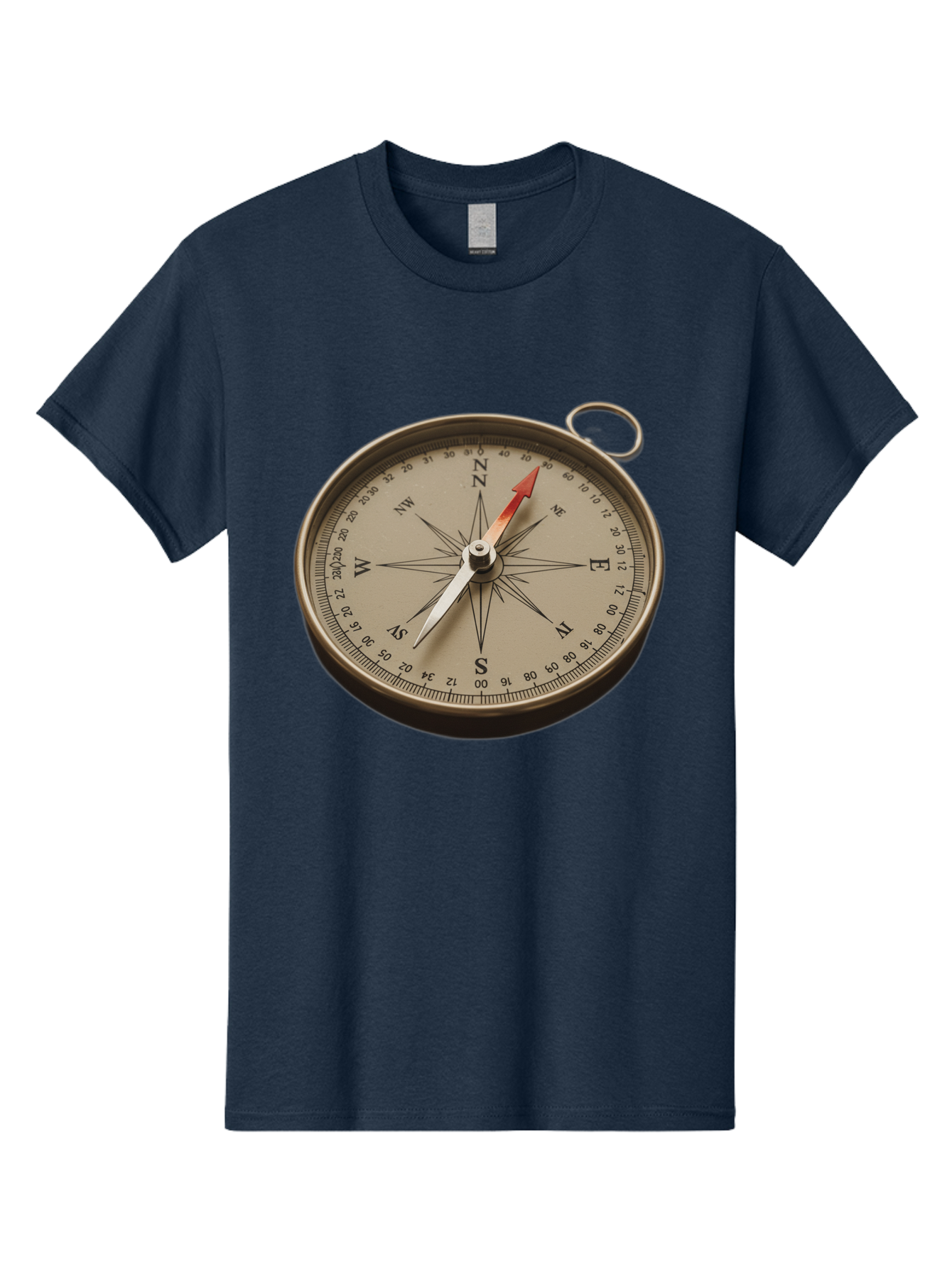 Compass Men'S Graphic Tee, 100% Cotton, Comfortable Casual Summer Wear, Machine Washable, Vintage Compass, Navigation Tool, Direction Finder, Cartography, Exploration, Travel, Orienteering, Compass Rose, Navigation Aid Bae155