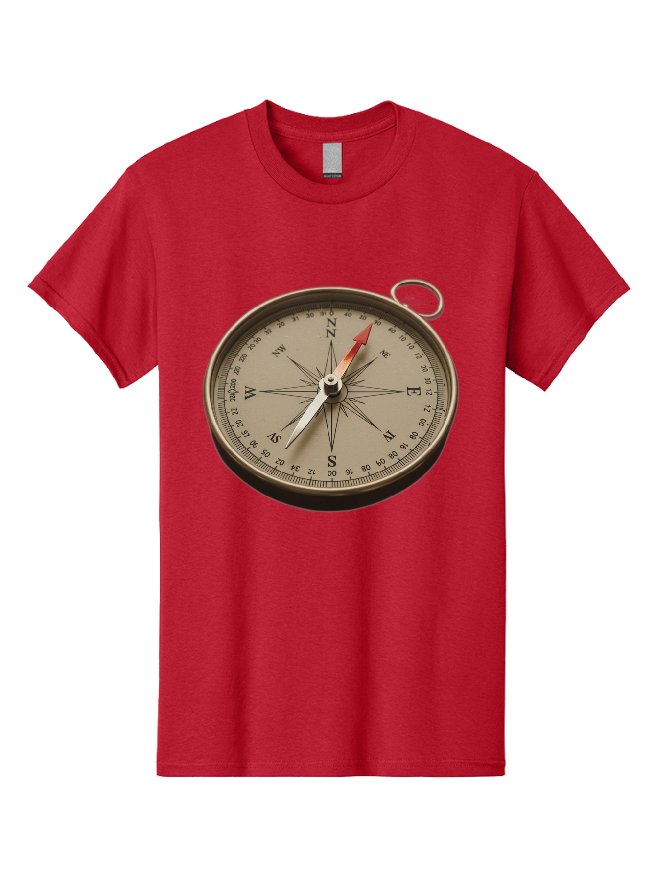 Compass Men'S Graphic Tee, 100% Cotton, Comfortable Casual Summer Wear, Machine Washable, Vintage Compass, Navigation Tool, Direction Finder, Cartography, Exploration, Travel, Orienteering, Compass Rose, Navigation Aid Bae155