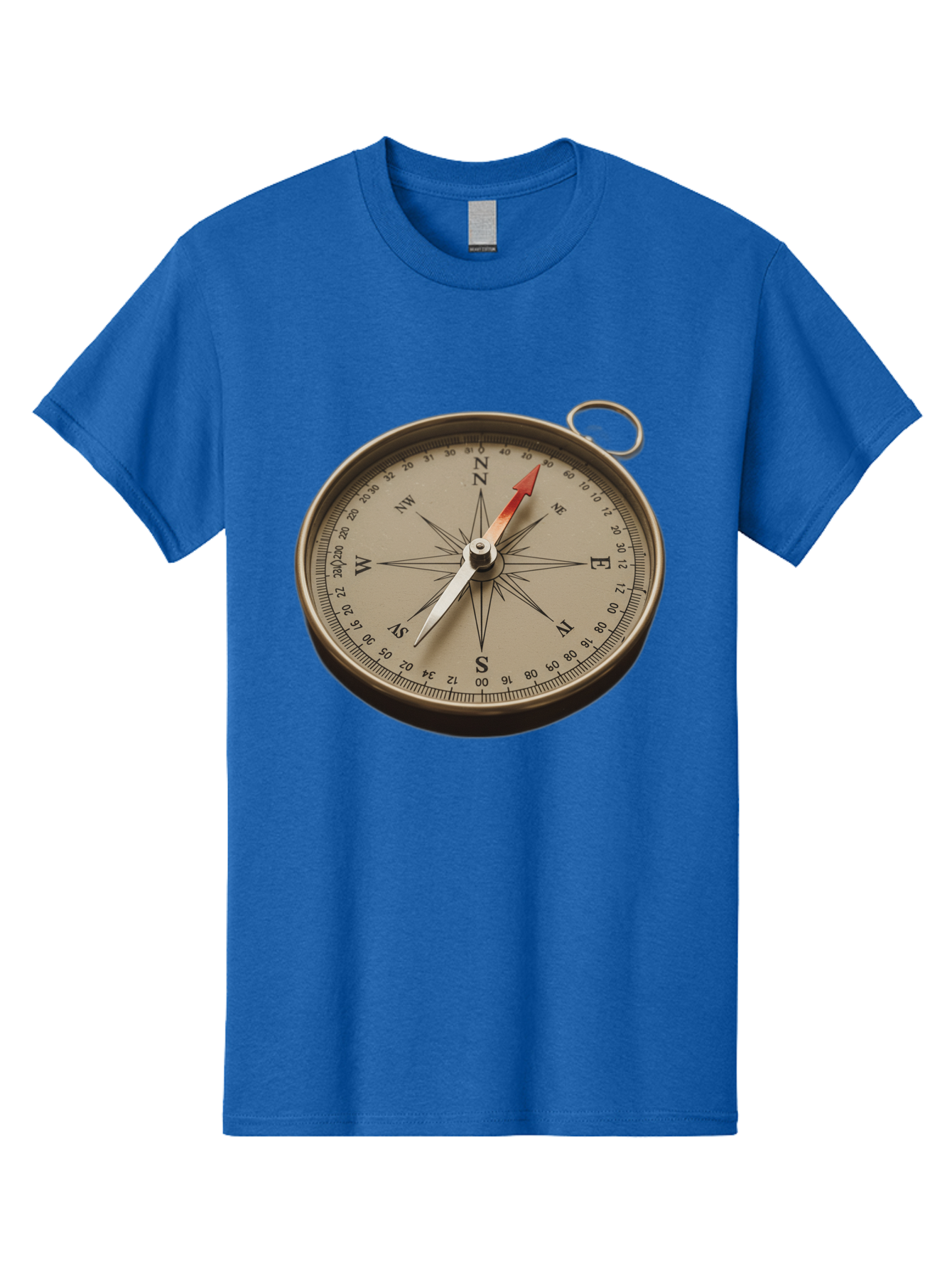 Compass Men'S Graphic Tee, 100% Cotton, Comfortable Casual Summer Wear, Machine Washable, Vintage Compass, Navigation Tool, Direction Finder, Cartography, Exploration, Travel, Orienteering, Compass Rose, Navigation Aid Bae155