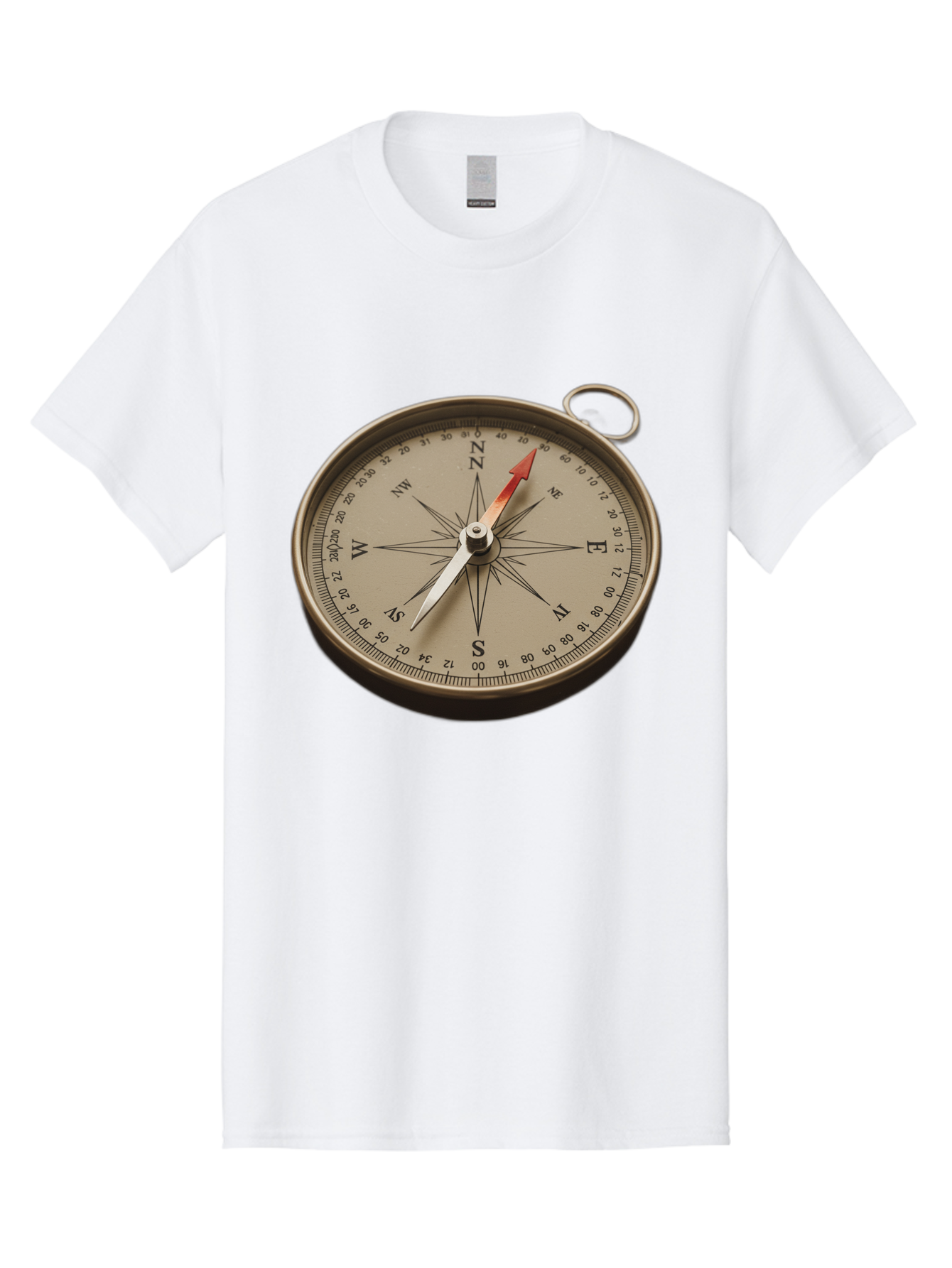 Compass Men'S Graphic Tee, 100% Cotton, Comfortable Casual Summer Wear, Machine Washable, Vintage Compass, Navigation Tool, Direction Finder, Cartography, Exploration, Travel, Orienteering, Compass Rose, Navigation Aid Bae155