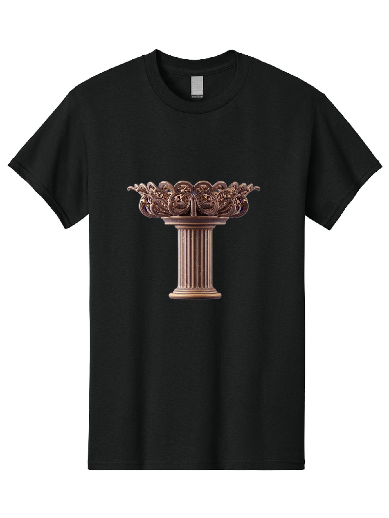 Corinthian-Column-Capital Men'S Graphic Tee, 100% Cotton, Comfortable Casual Summer Wear, Machine Washable, Corinthian Column, Ornate Capital, Classical Architecture, Luxurious Decor, Vintage Design, Antique Finish, Architectural Detail Bae157