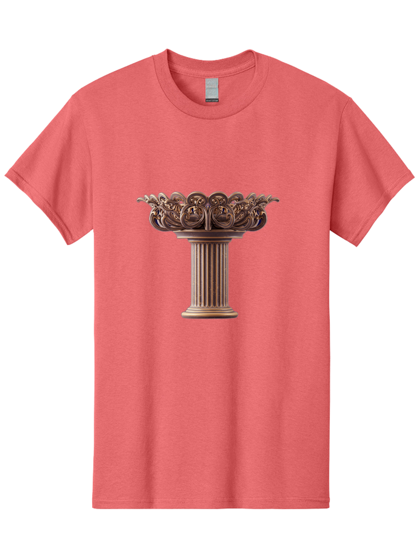 Corinthian-Column-Capital Men'S Graphic Tee, 100% Cotton, Comfortable Casual Summer Wear, Machine Washable, Corinthian Column, Ornate Capital, Classical Architecture, Luxurious Decor, Vintage Design, Antique Finish, Architectural Detail Bae157