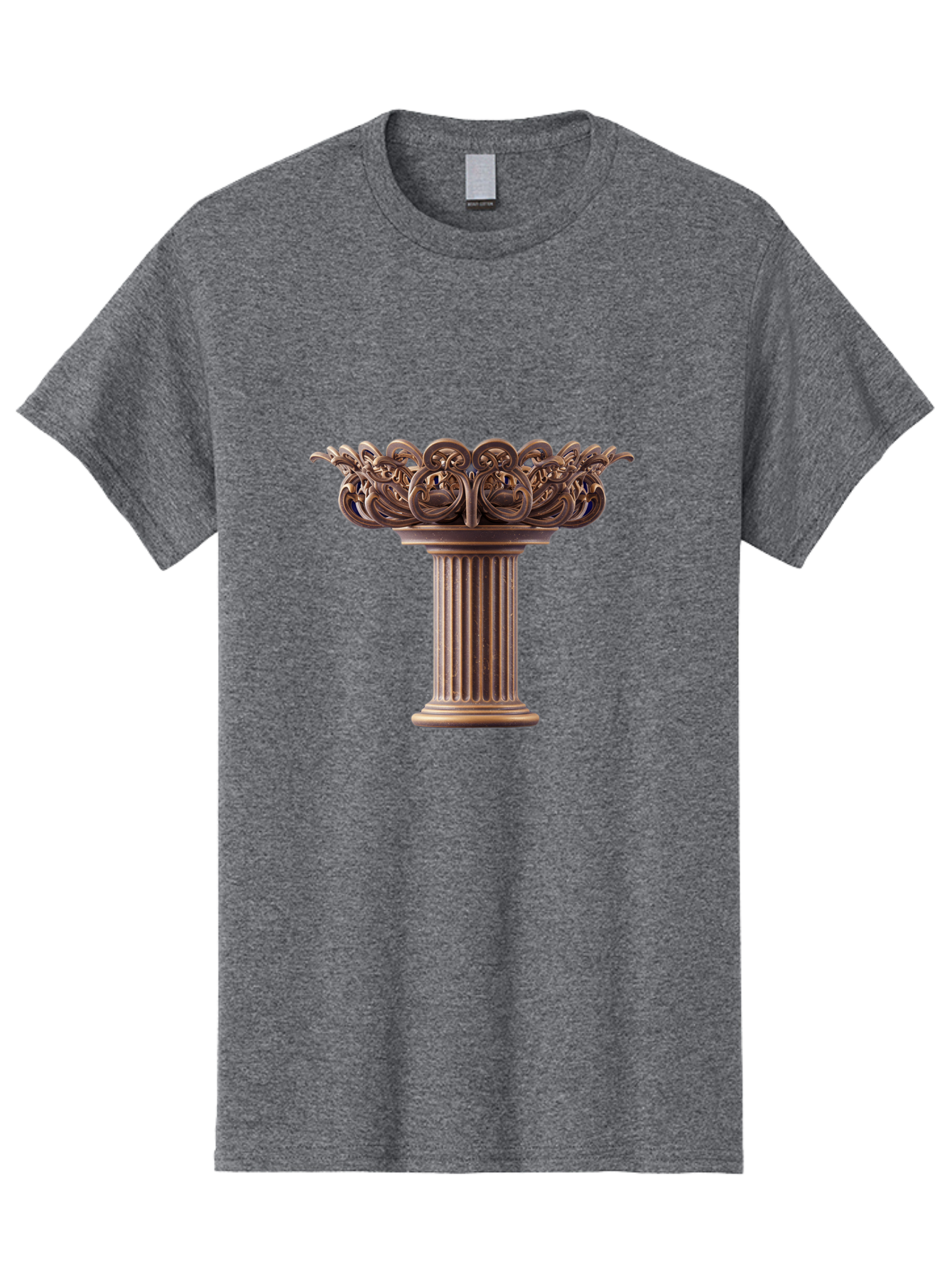 Corinthian-Column-Capital Men'S Graphic Tee, 100% Cotton, Comfortable Casual Summer Wear, Machine Washable, Corinthian Column, Ornate Capital, Classical Architecture, Luxurious Decor, Vintage Design, Antique Finish, Architectural Detail Bae157