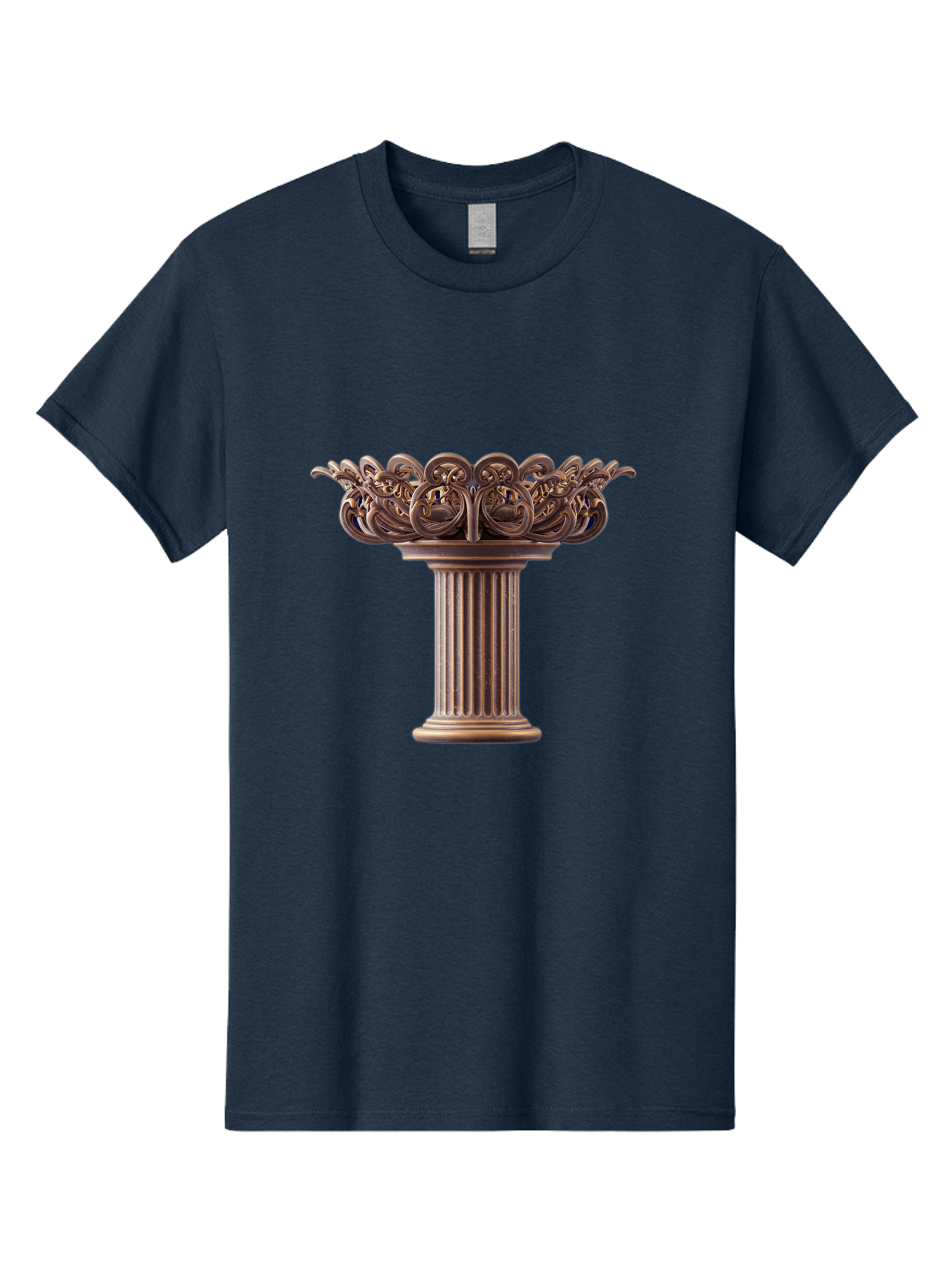 Corinthian-Column-Capital Men'S Graphic Tee, 100% Cotton, Comfortable Casual Summer Wear, Machine Washable, Corinthian Column, Ornate Capital, Classical Architecture, Luxurious Decor, Vintage Design, Antique Finish, Architectural Detail Bae157