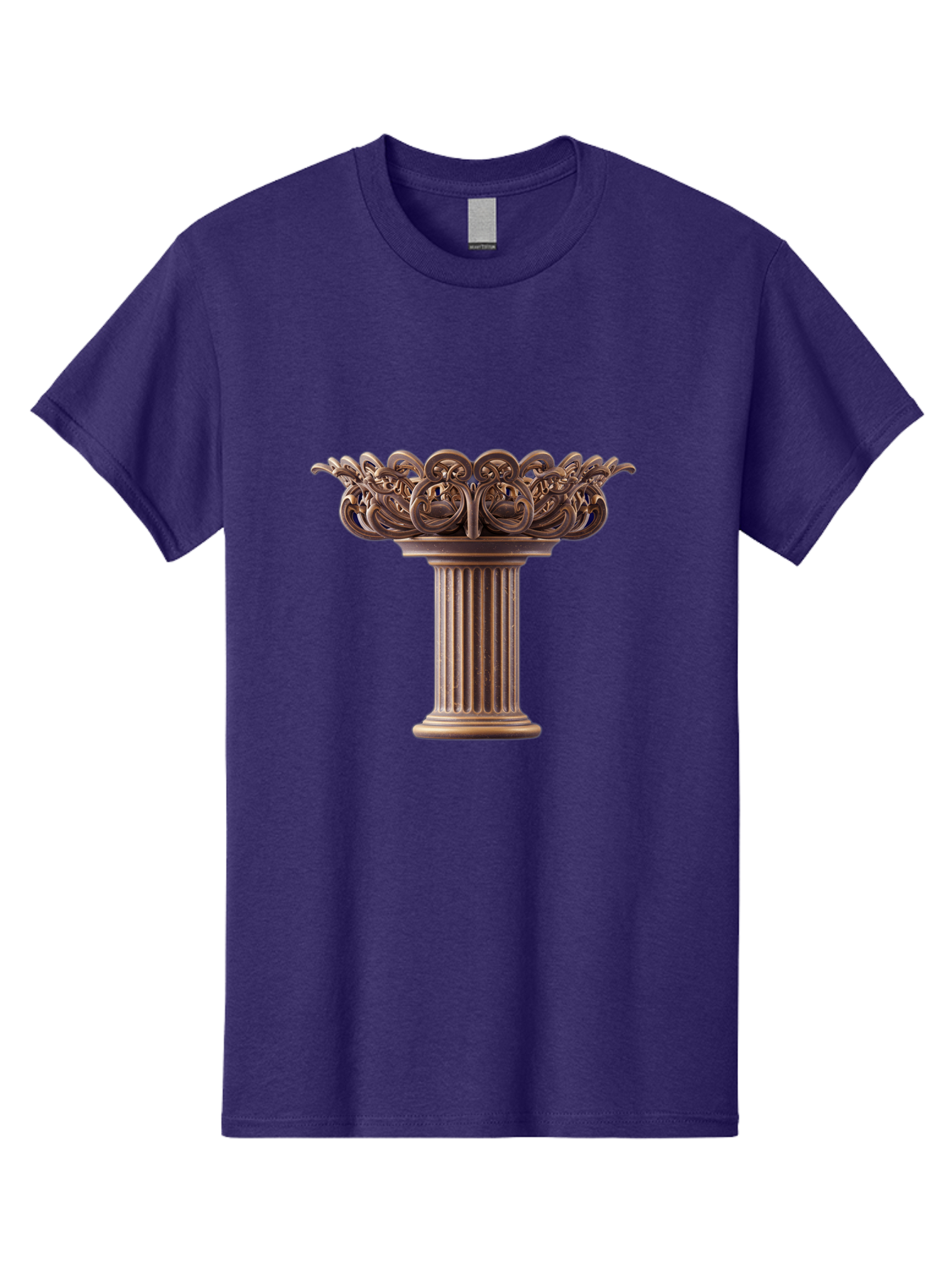 Corinthian-Column-Capital Men'S Graphic Tee, 100% Cotton, Comfortable Casual Summer Wear, Machine Washable, Corinthian Column, Ornate Capital, Classical Architecture, Luxurious Decor, Vintage Design, Antique Finish, Architectural Detail Bae157