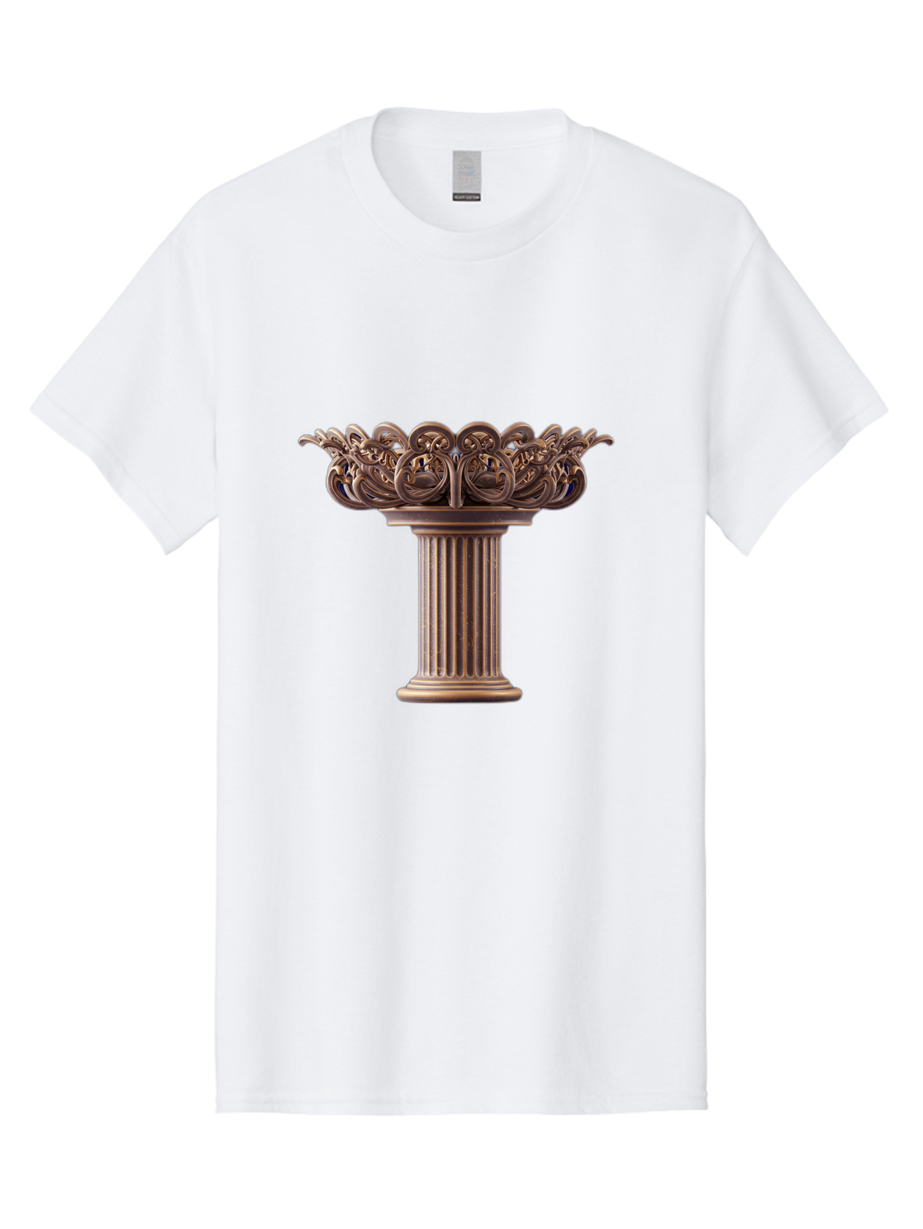 Corinthian-Column-Capital Men'S Graphic Tee, 100% Cotton, Comfortable Casual Summer Wear, Machine Washable, Corinthian Column, Ornate Capital, Classical Architecture, Luxurious Decor, Vintage Design, Antique Finish, Architectural Detail Bae157