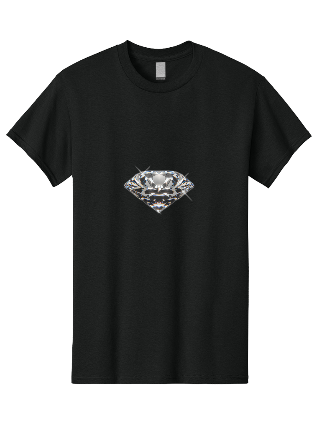 Diamond Men'S Graphic Tee, 100% Cotton, Comfortable Casual Summer Wear, Machine Washable, Diamond, Luxury Jewelry, Precious Stone, Sparkling Gem, Brilliant Cut, Crystal Clear, Radiant Shine, Elegant Design Bae174