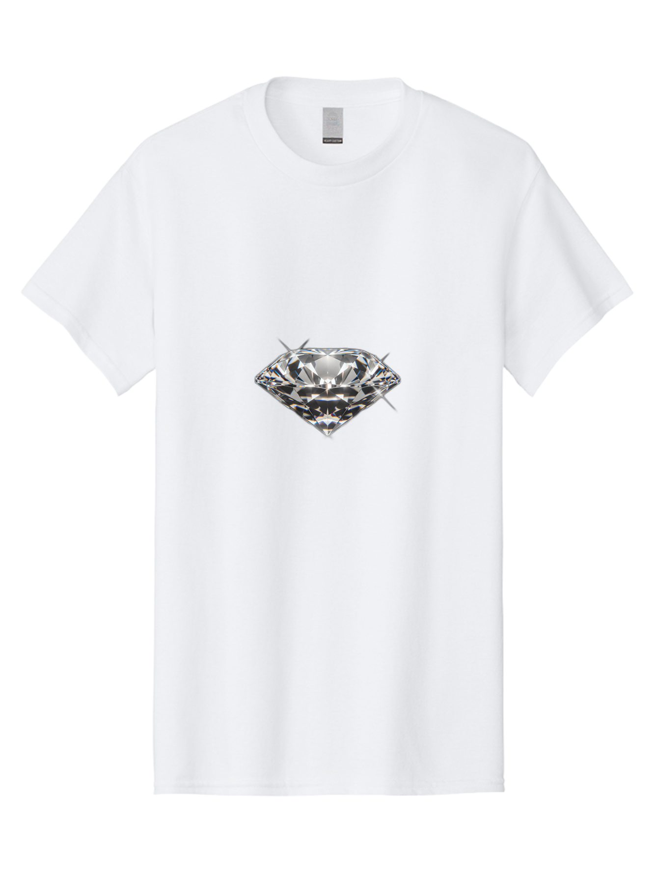 Diamond Men'S Graphic Tee, 100% Cotton, Comfortable Casual Summer Wear, Machine Washable, Diamond, Luxury Jewelry, Precious Stone, Sparkling Gem, Brilliant Cut, Crystal Clear, Radiant Shine, Elegant Design Bae174