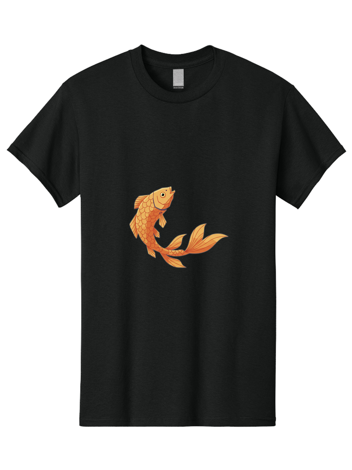 Goldfish-1 Men'S Graphic Tee, 100% Cotton, Comfortable Casual Summer Wear, Machine Washable, Goldfish, Orange Scales, Cartoon Character, Aquatic Life, Fish Illustration, Pet Fish, Koi Fish, Orange Fins, Orange Tail Bae188