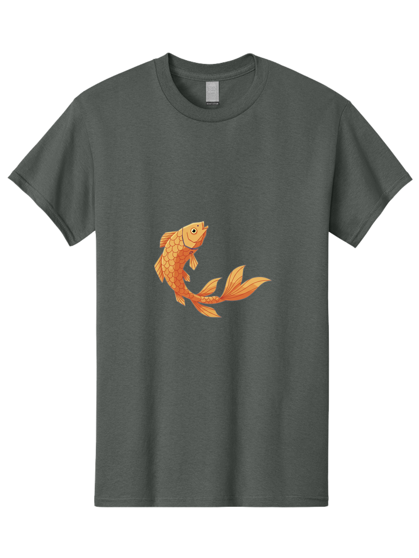 Goldfish-1 Men'S Graphic Tee, 100% Cotton, Comfortable Casual Summer Wear, Machine Washable, Goldfish, Orange Scales, Cartoon Character, Aquatic Life, Fish Illustration, Pet Fish, Koi Fish, Orange Fins, Orange Tail Bae188