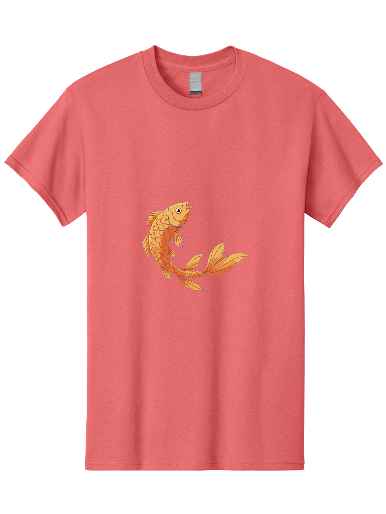 Goldfish-1 Men'S Graphic Tee, 100% Cotton, Comfortable Casual Summer Wear, Machine Washable, Goldfish, Orange Scales, Cartoon Character, Aquatic Life, Fish Illustration, Pet Fish, Koi Fish, Orange Fins, Orange Tail Bae188