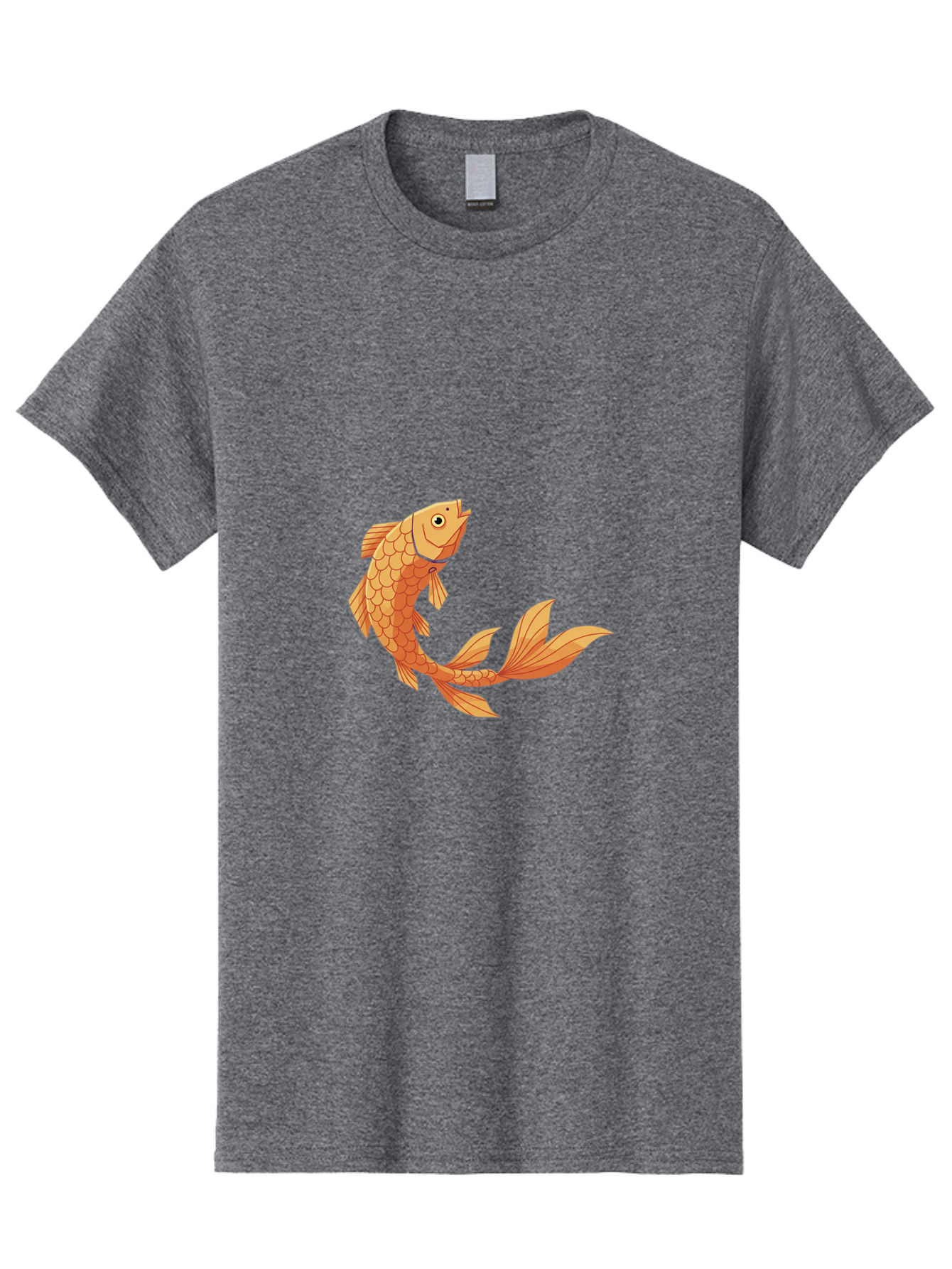Goldfish-1 Men'S Graphic Tee, 100% Cotton, Comfortable Casual Summer Wear, Machine Washable, Goldfish, Orange Scales, Cartoon Character, Aquatic Life, Fish Illustration, Pet Fish, Koi Fish, Orange Fins, Orange Tail Bae188