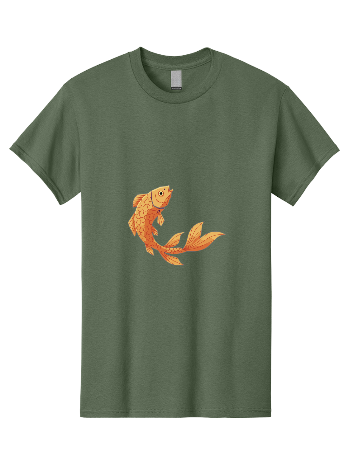 Goldfish-1 Men'S Graphic Tee, 100% Cotton, Comfortable Casual Summer Wear, Machine Washable, Goldfish, Orange Scales, Cartoon Character, Aquatic Life, Fish Illustration, Pet Fish, Koi Fish, Orange Fins, Orange Tail Bae188