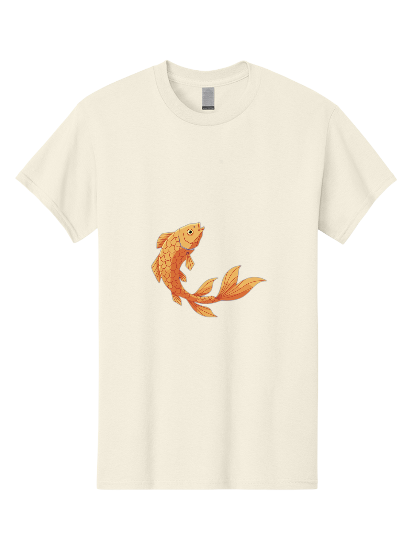 Goldfish-1 Men'S Graphic Tee, 100% Cotton, Comfortable Casual Summer Wear, Machine Washable, Goldfish, Orange Scales, Cartoon Character, Aquatic Life, Fish Illustration, Pet Fish, Koi Fish, Orange Fins, Orange Tail Bae188