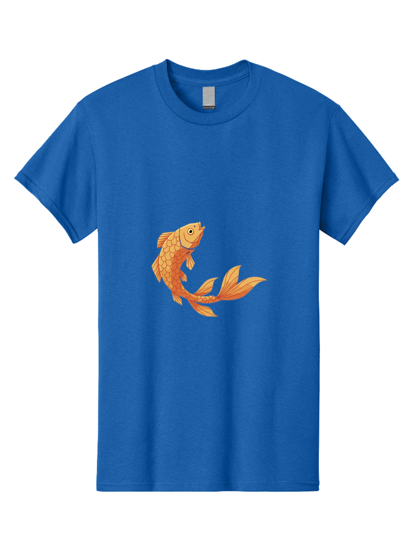 Goldfish-1 Men'S Graphic Tee, 100% Cotton, Comfortable Casual Summer Wear, Machine Washable, Goldfish, Orange Scales, Cartoon Character, Aquatic Life, Fish Illustration, Pet Fish, Koi Fish, Orange Fins, Orange Tail Bae188