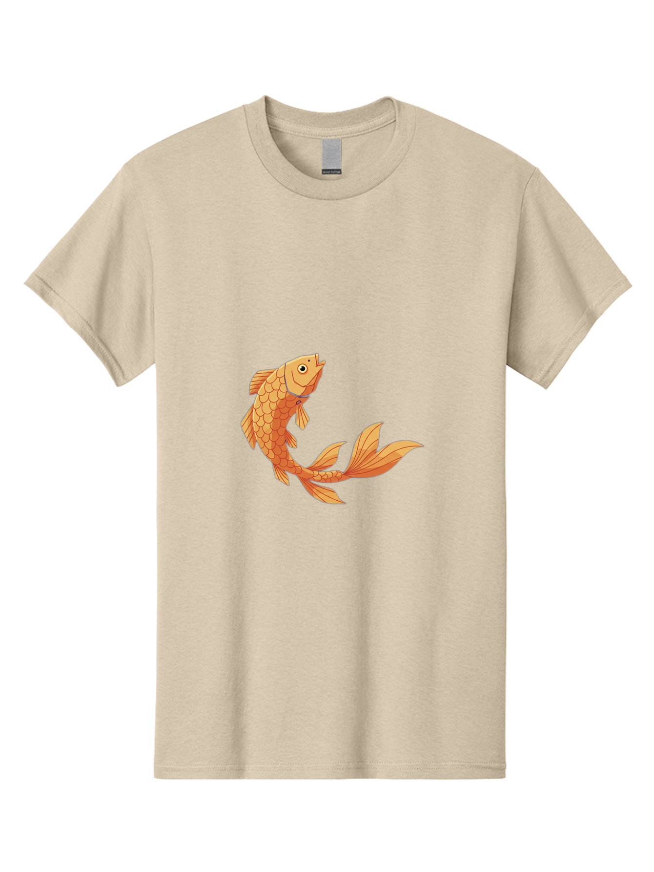 Goldfish-1 Men'S Graphic Tee, 100% Cotton, Comfortable Casual Summer Wear, Machine Washable, Goldfish, Orange Scales, Cartoon Character, Aquatic Life, Fish Illustration, Pet Fish, Koi Fish, Orange Fins, Orange Tail Bae188