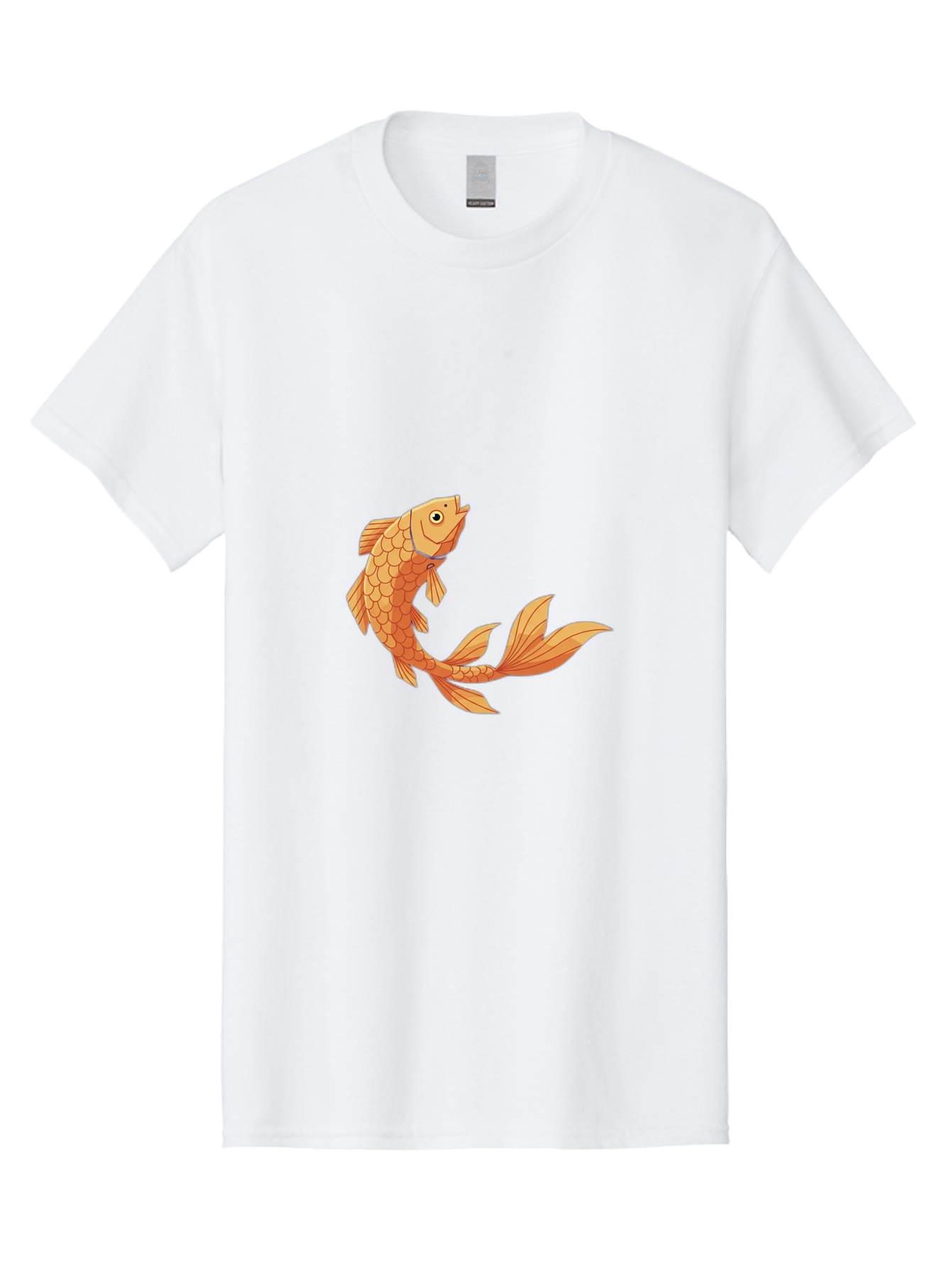 Goldfish-1 Men'S Graphic Tee, 100% Cotton, Comfortable Casual Summer Wear, Machine Washable, Goldfish, Orange Scales, Cartoon Character, Aquatic Life, Fish Illustration, Pet Fish, Koi Fish, Orange Fins, Orange Tail Bae188