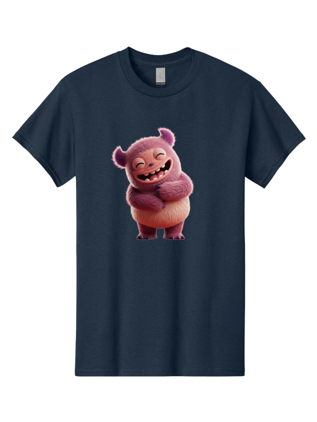 Grumps-Monster Men'S Graphic Tee, 100% Cotton, Comfortable Casual Summer Wear, Machine Washable, Happy Monster, Cartoon Character, Purple Creature, Smiling Face, Embracing Self, Funny Creature, Adorable Monster, Cute Character, Bae193