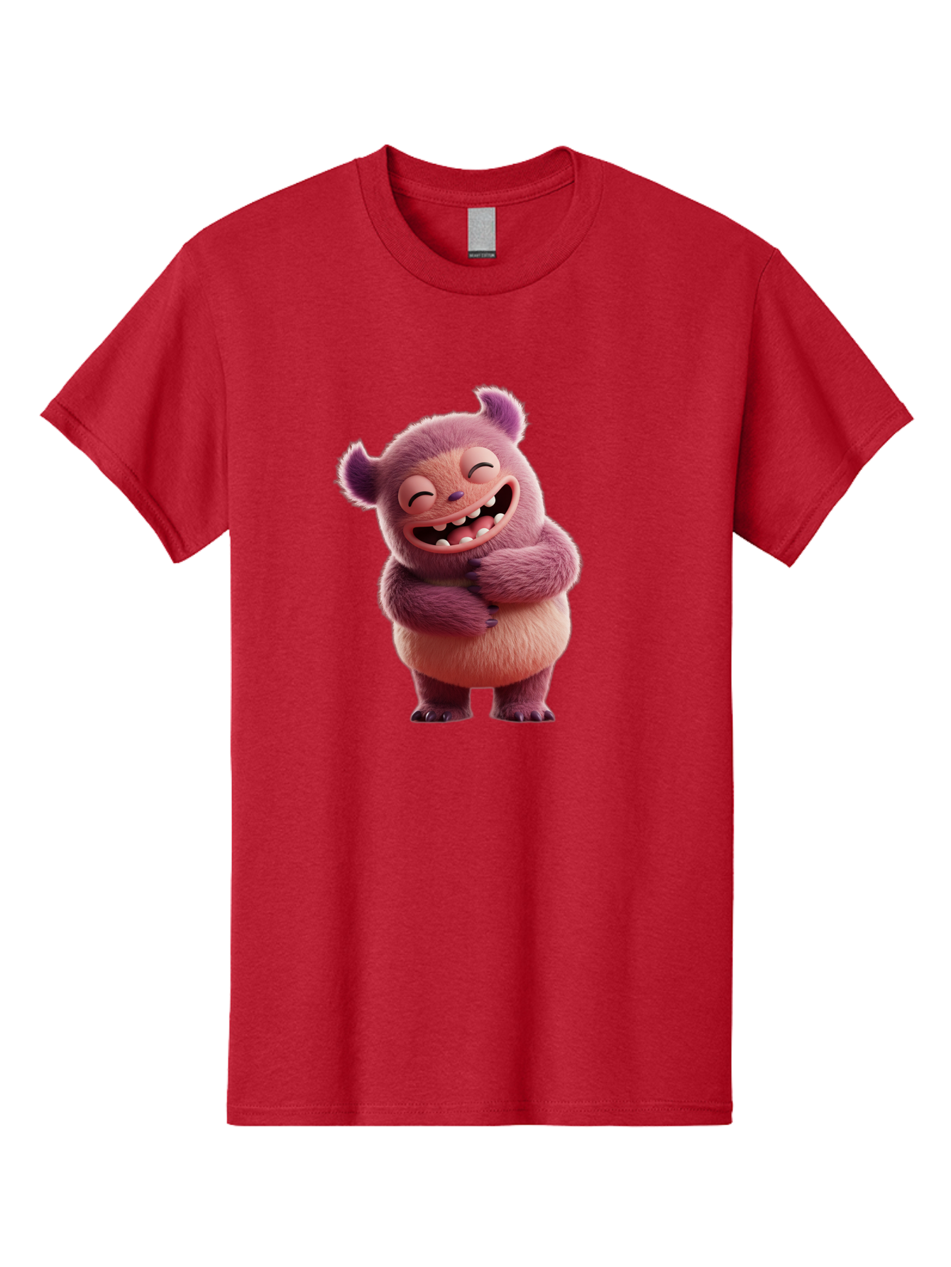 Grumps-Monster Men'S Graphic Tee, 100% Cotton, Comfortable Casual Summer Wear, Machine Washable, Happy Monster, Cartoon Character, Purple Creature, Smiling Face, Embracing Self, Funny Creature, Adorable Monster, Cute Character, Bae193