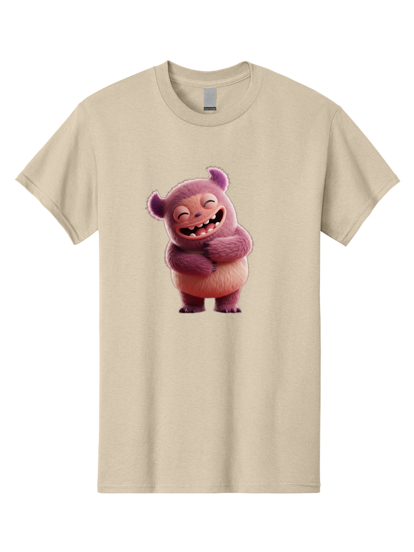 Grumps-Monster Men'S Graphic Tee, 100% Cotton, Comfortable Casual Summer Wear, Machine Washable, Happy Monster, Cartoon Character, Purple Creature, Smiling Face, Embracing Self, Funny Creature, Adorable Monster, Cute Character, Bae193