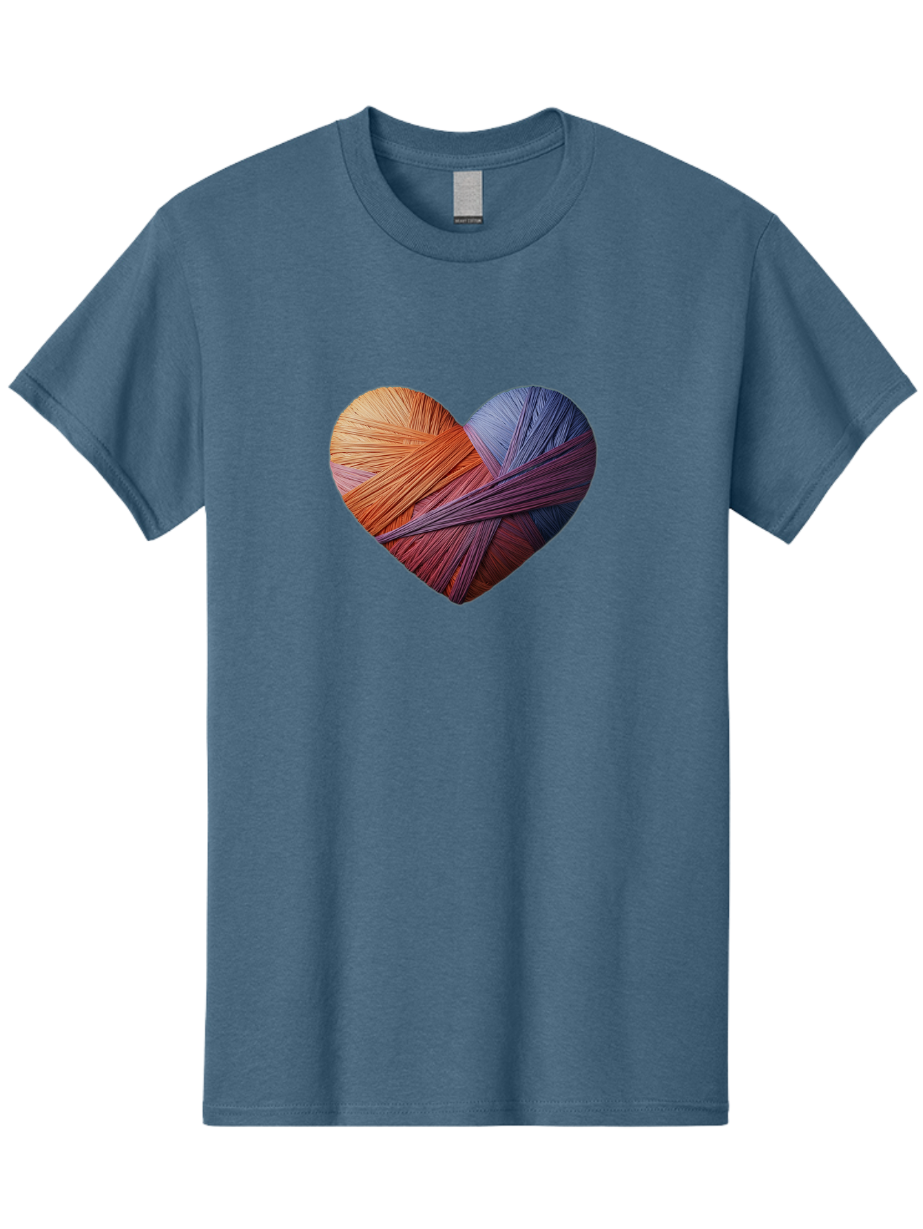 Heart Men'S Graphic Tee, 100% Cotton, Comfortable Casual Summer Wear, Machine Washable, Heart-Shaped Twine, Colorful Threads, Vibrant Colors, Twine Art, Heart Design, Handmade Craft, Creative Expression, Artistic, Yarn, Knitting Bae202