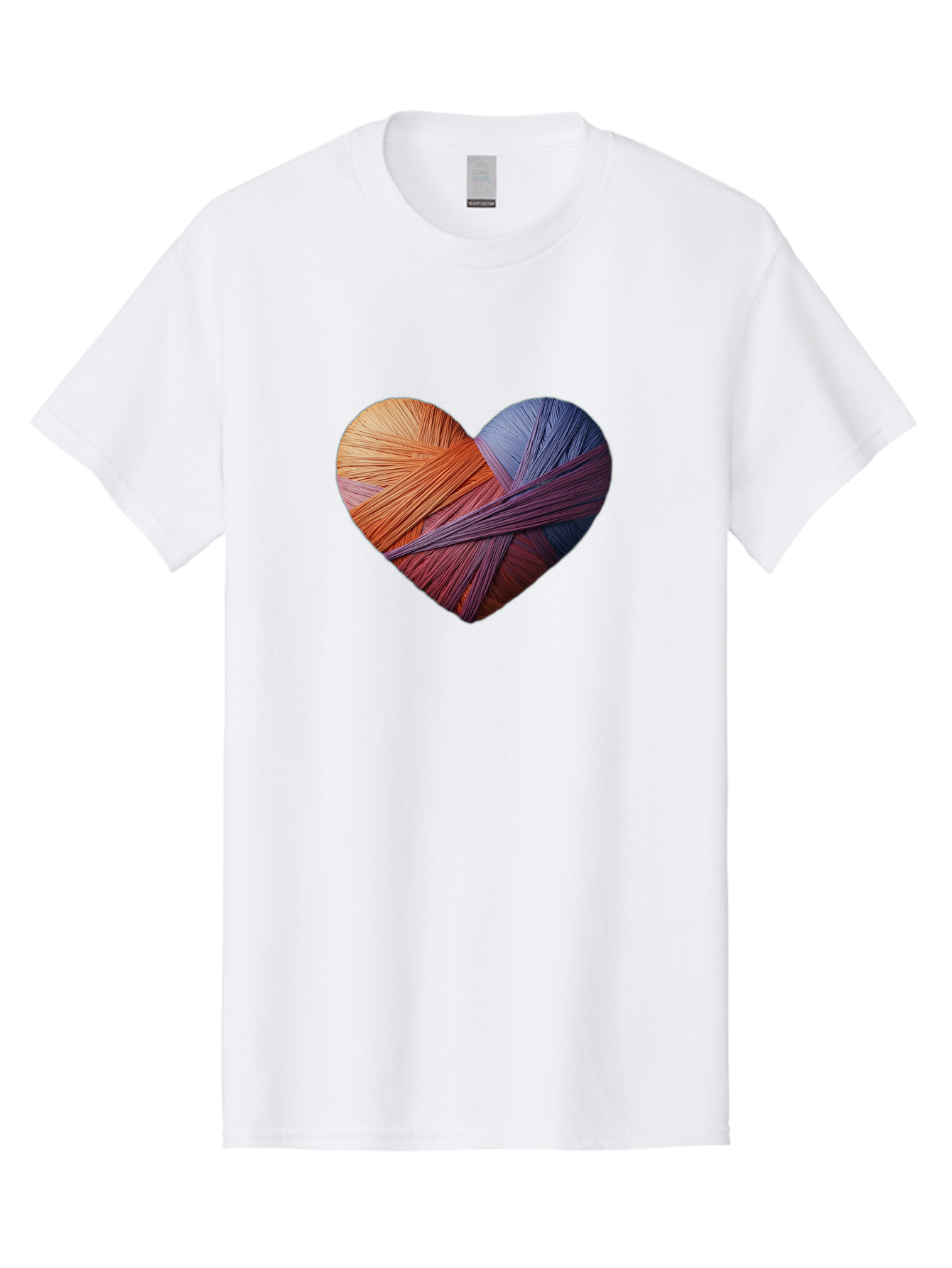 Heart Men'S Graphic Tee, 100% Cotton, Comfortable Casual Summer Wear, Machine Washable, Heart-Shaped Twine, Colorful Threads, Vibrant Colors, Twine Art, Heart Design, Handmade Craft, Creative Expression, Artistic, Yarn, Knitting Bae202