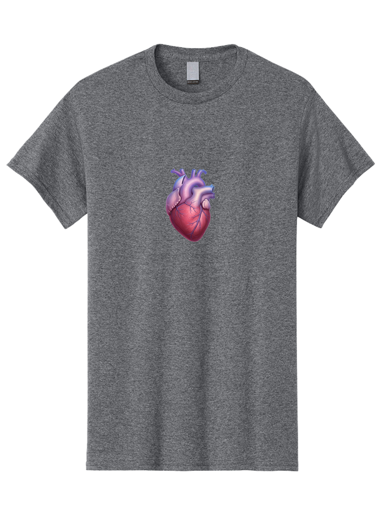 Human-Heart Men'S Graphic Tee, 100% Cotton, Comfortable Casual Summer Wear, Machine Washable, Human Heart, Anatomical Illustration, Medical Art, Cardiology, Heart Anatomy, Vital Organ, Detailed Drawing Bae204
