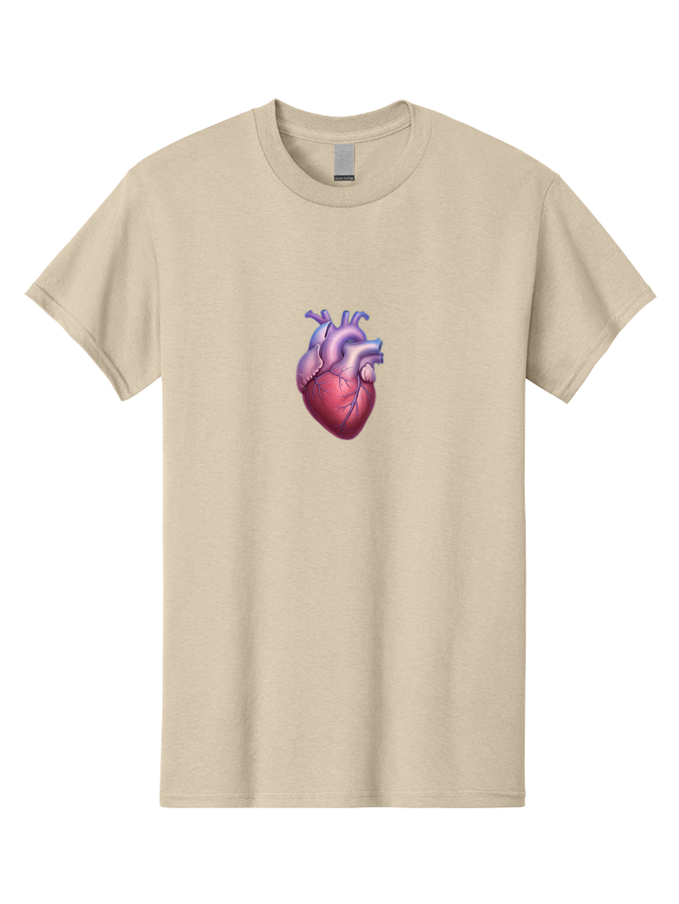 Human-Heart Men'S Graphic Tee, 100% Cotton, Comfortable Casual Summer Wear, Machine Washable, Human Heart, Anatomical Illustration, Medical Art, Cardiology, Heart Anatomy, Vital Organ, Detailed Drawing Bae204