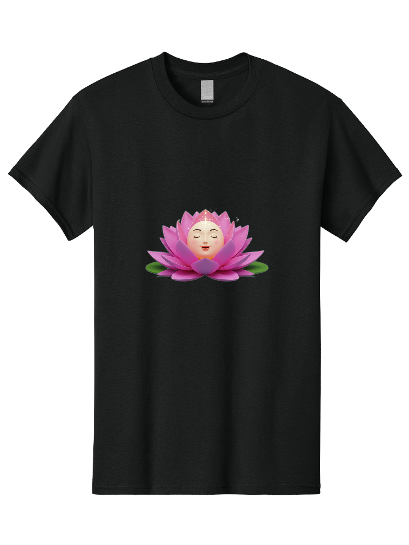 Lotus-Flower-Emoji Men'S Graphic Tee, 100% Cotton, Comfortable Casual Summer Wear, Machine Washable, Pink Lotus Flower, Serene Face, Closed Eyes, Smiling, Relaxed Mood, Water Lily, Peaceful Ambiance, Meditation Symbol, Spiritual Growth, Bae222