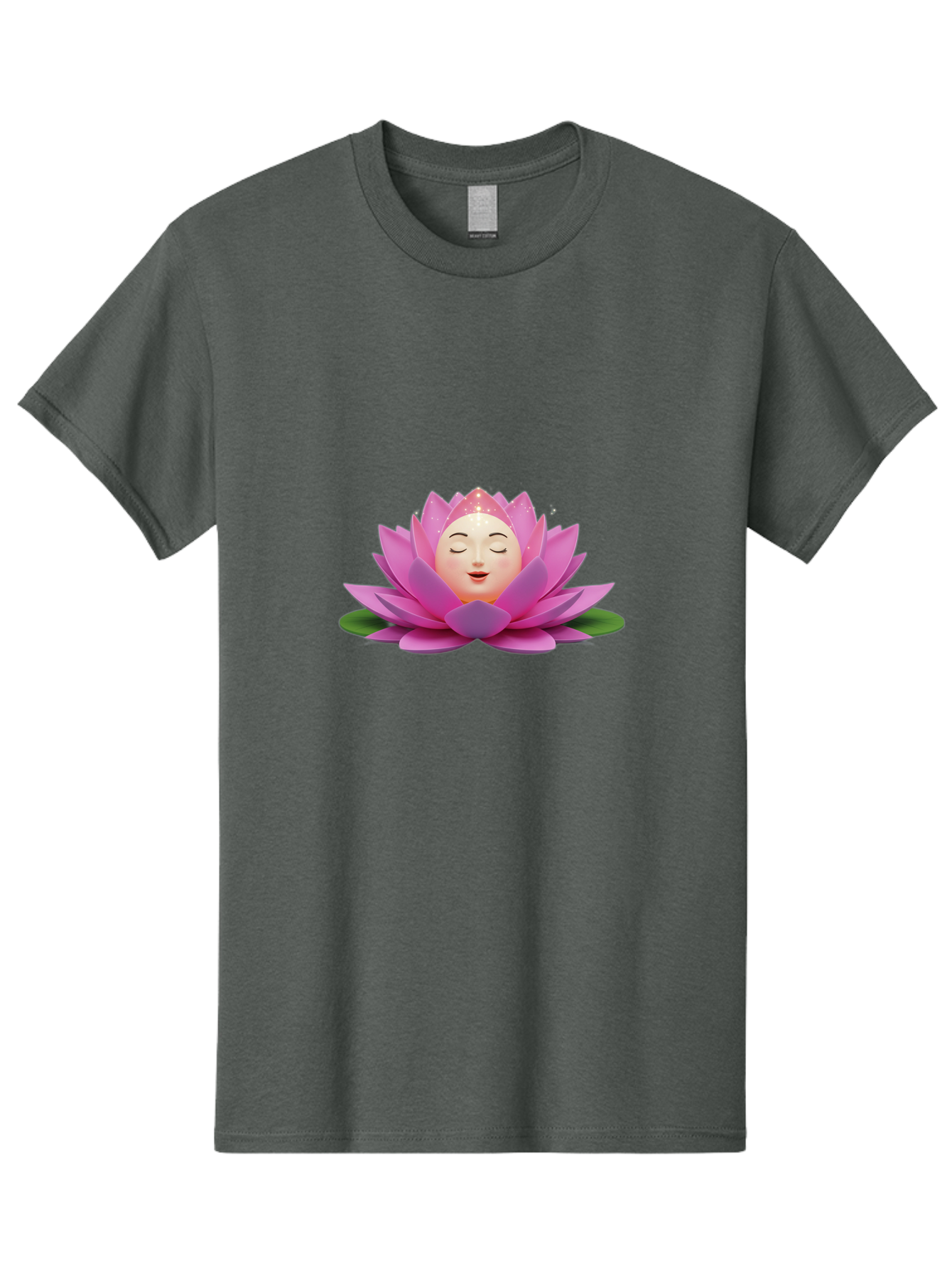 Lotus-Flower-Emoji Men'S Graphic Tee, 100% Cotton, Comfortable Casual Summer Wear, Machine Washable, Pink Lotus Flower, Serene Face, Closed Eyes, Smiling, Relaxed Mood, Water Lily, Peaceful Ambiance, Meditation Symbol, Spiritual Growth, Bae222